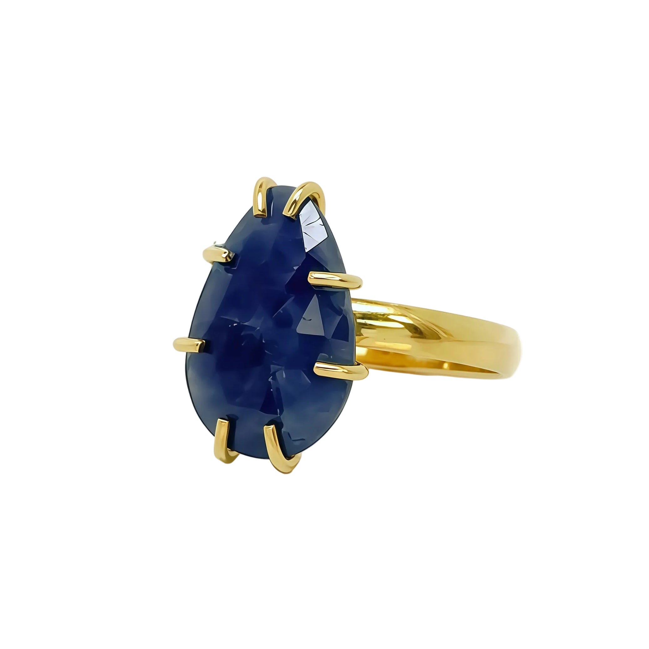 Grande Off shaped Gem Vermeil Gold Ring