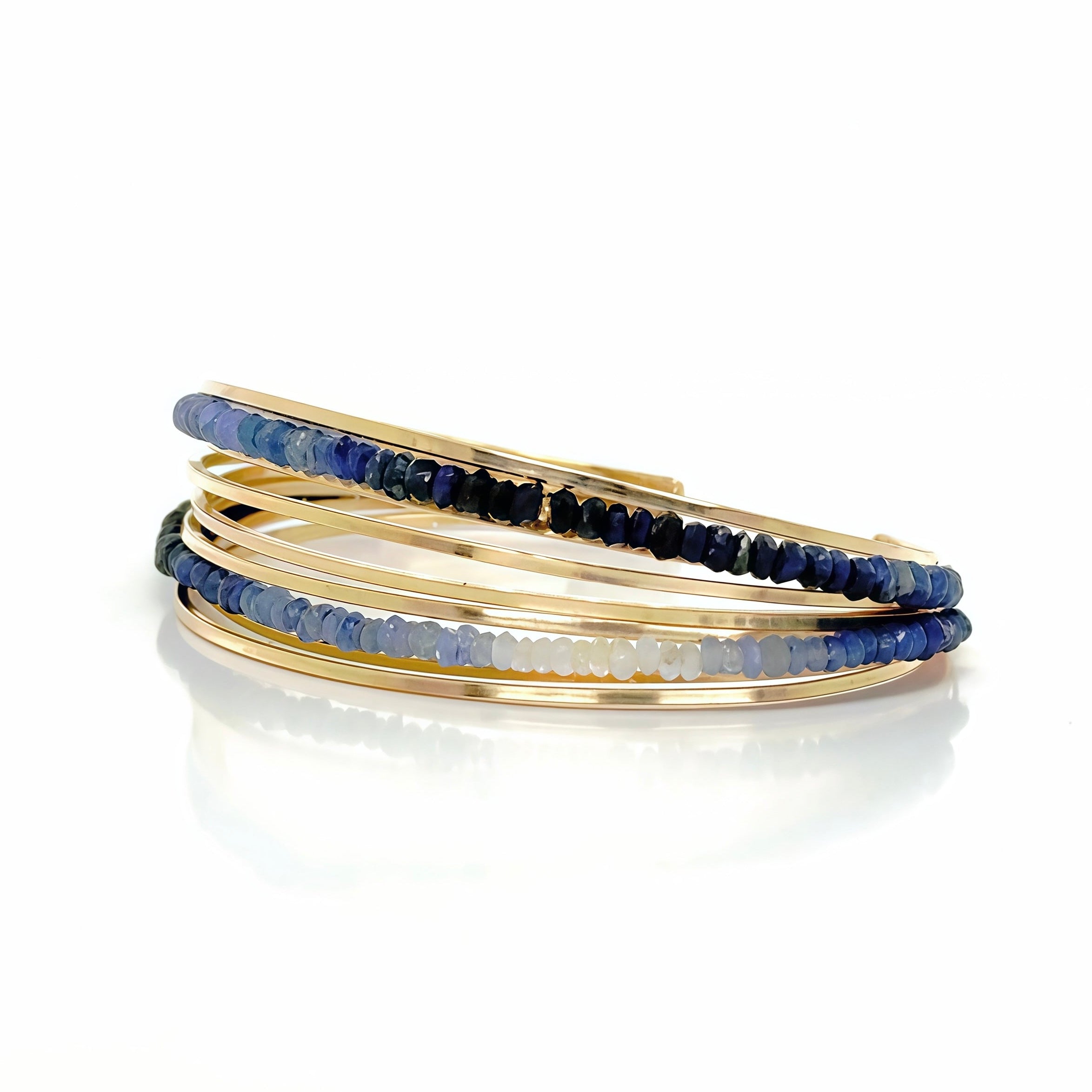 Mia Multi Hoops Open End Bracelet - Sapphire