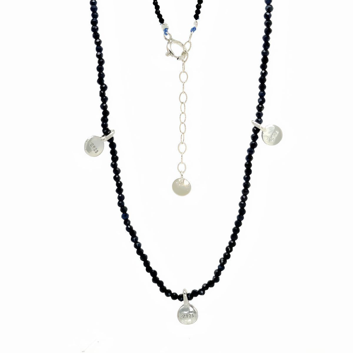 Petite Three Circle Charm Sapphire Necklace