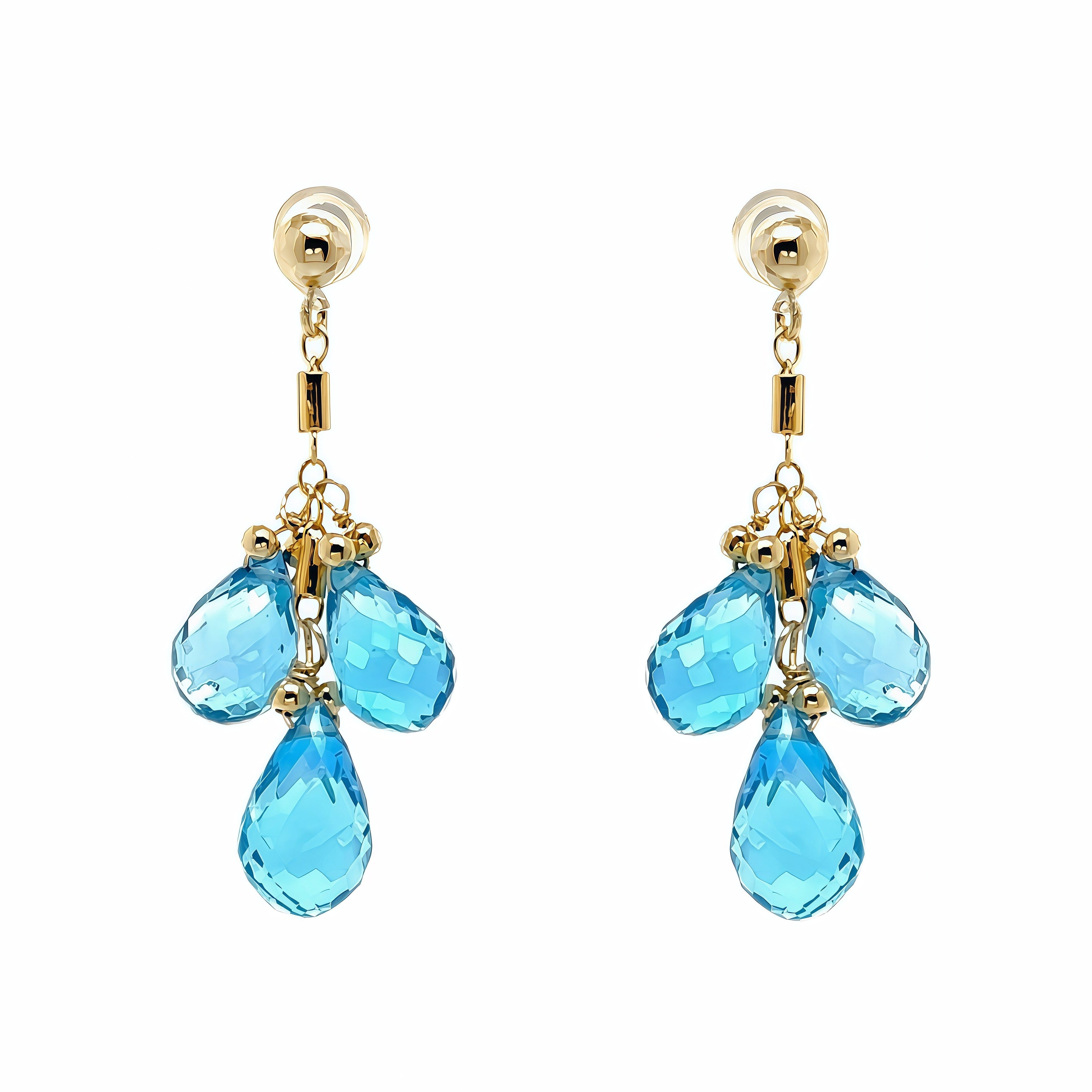 Tara Studs Earrings - Swiss blue