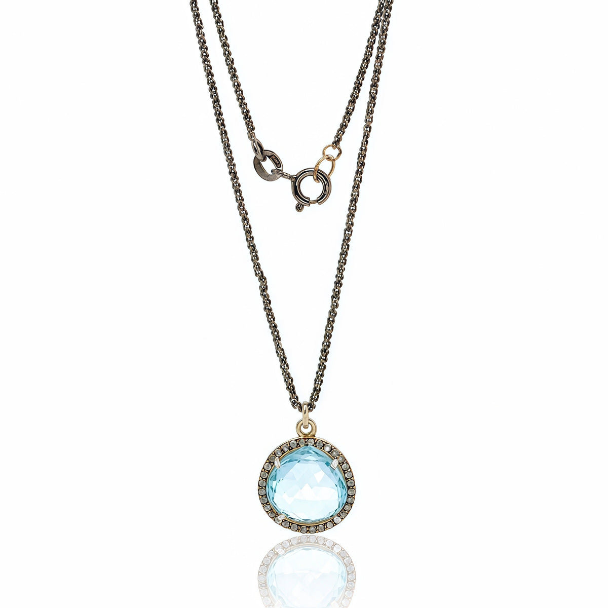 The heart of Arendelle Necklace - Blue Topaz