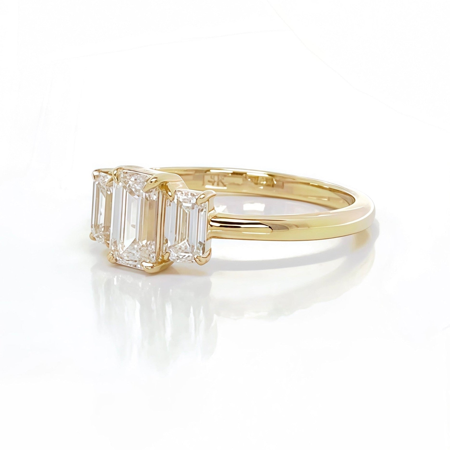 Trio Lab grown Diamond Ring In 14k