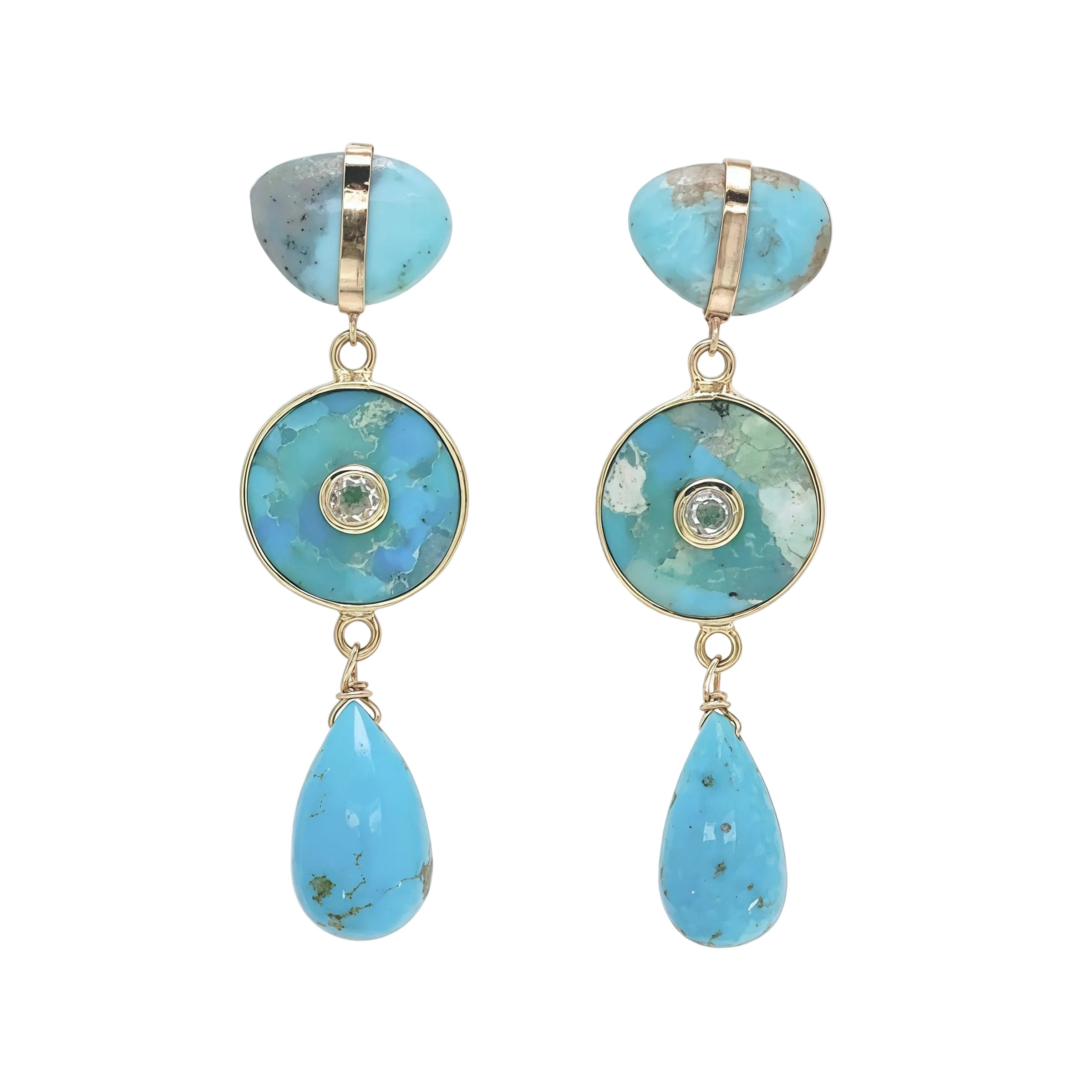 Trio Turquoise Drop Post Earrings