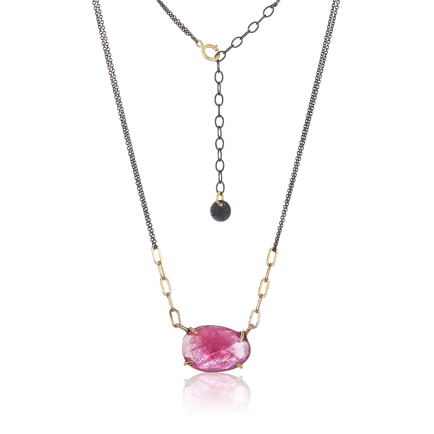 Pink Sapphire Slice Necklace