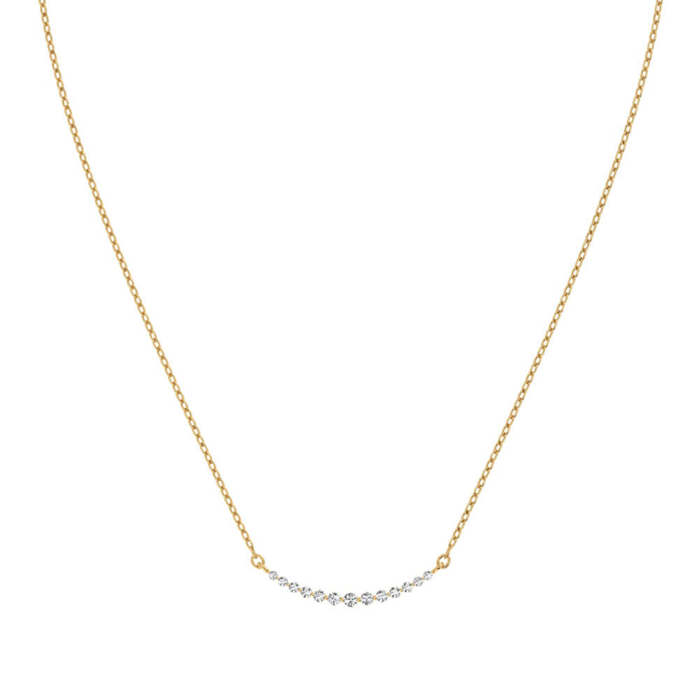 Diamond Row Yellow Gold Necklace in 18k