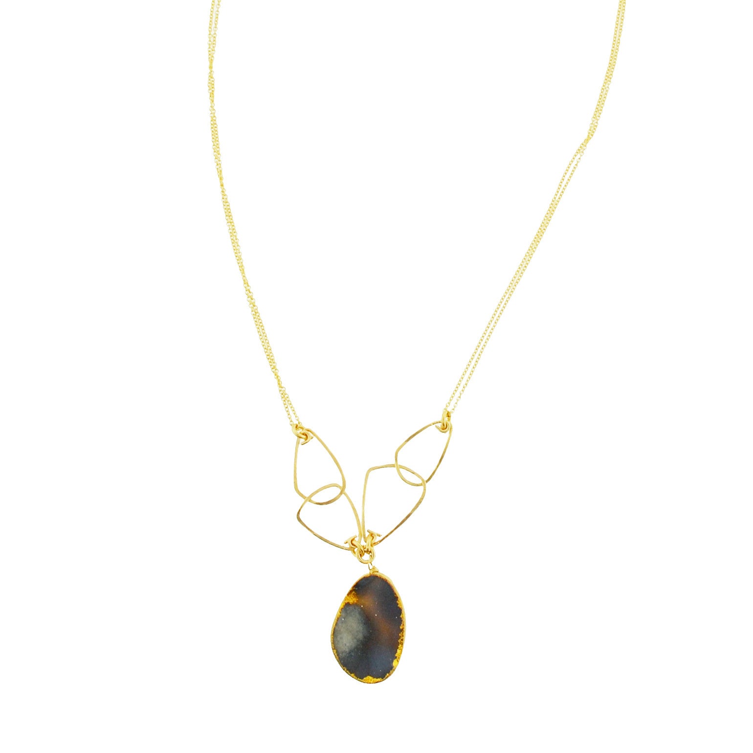 Golden Links Druzy Necklace