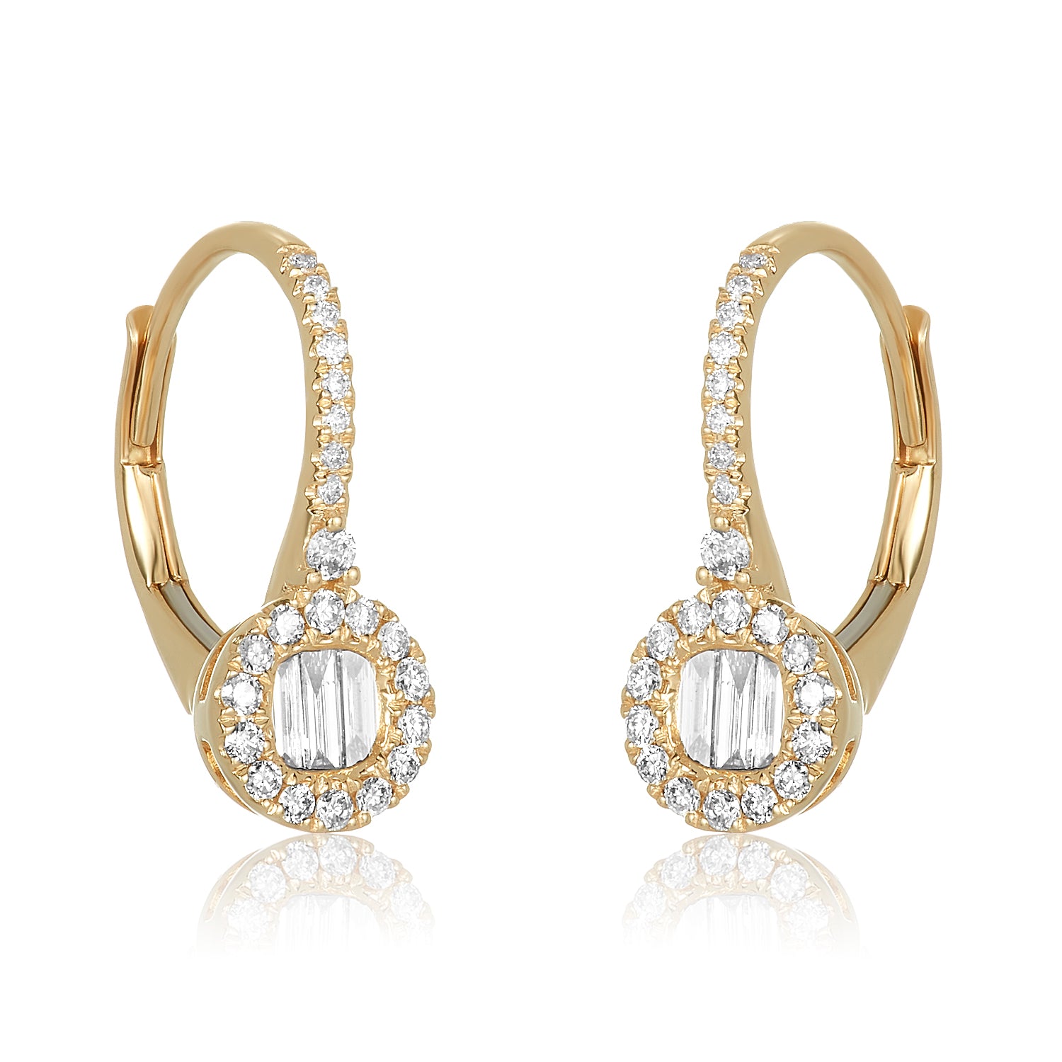 Golden Mirror Diamond Earrings