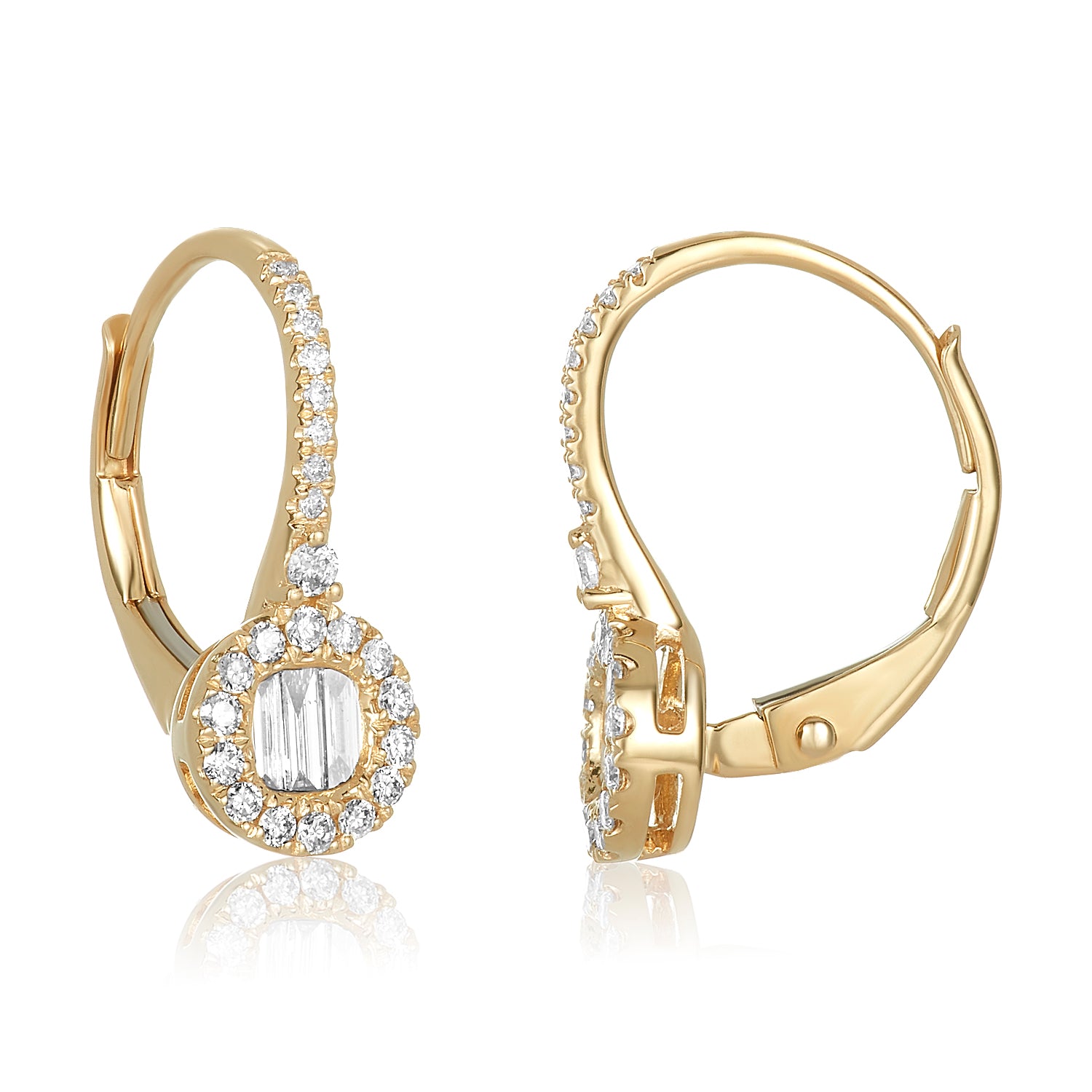 Golden Mirror Diamond Earrings