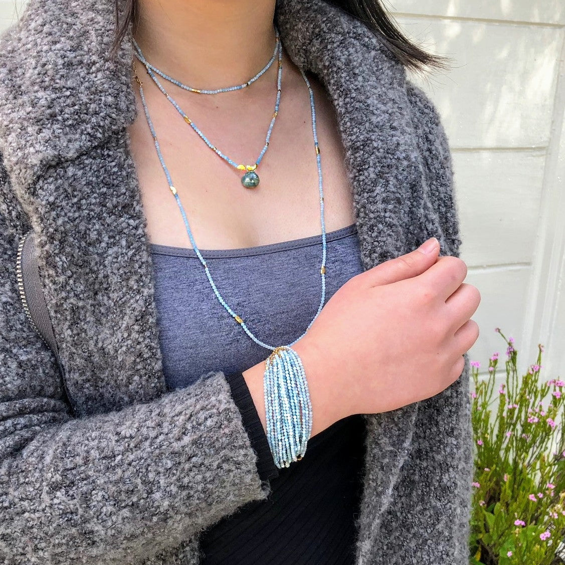 Golden Dolores Aquamarine Bracelet