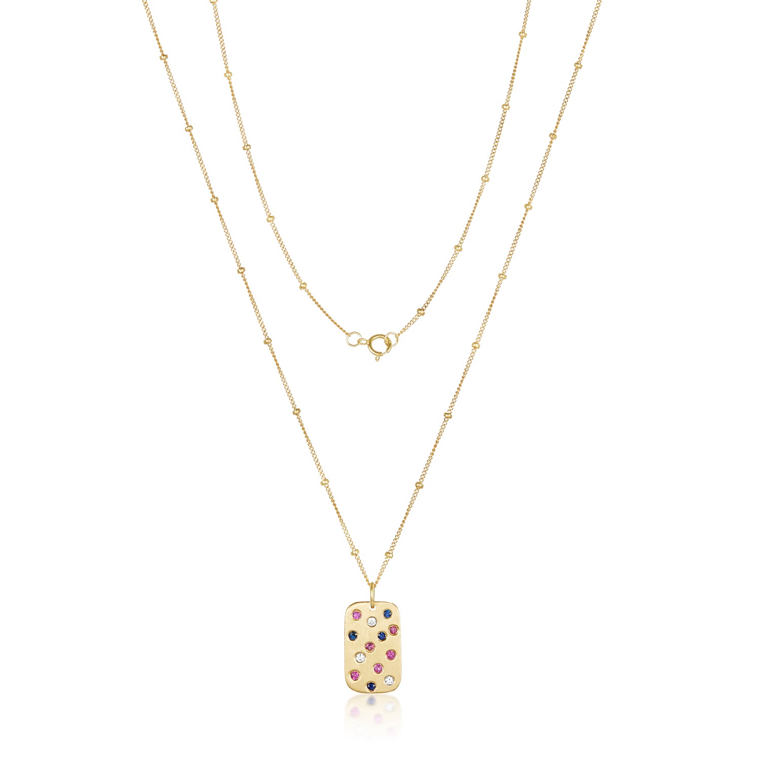 American Flag Necklace in 14k