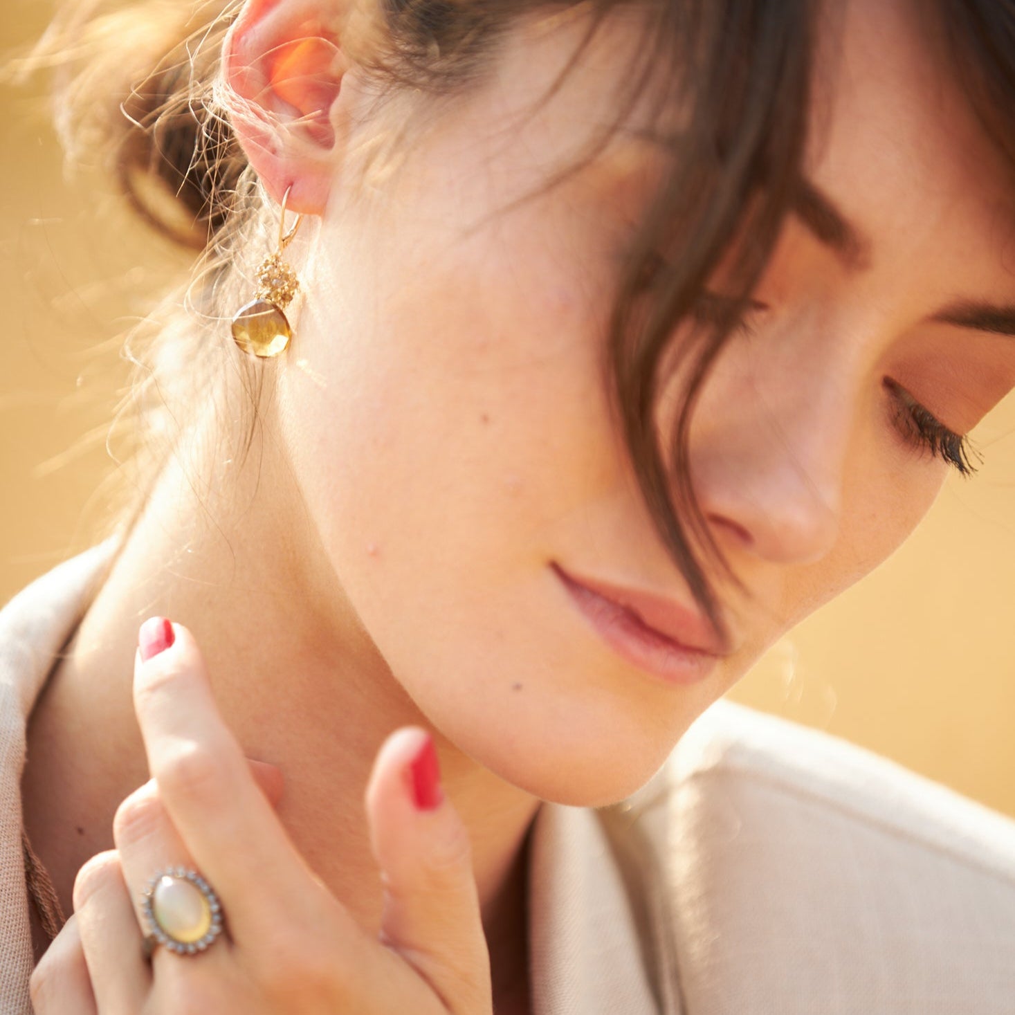 Cluster Diamond Earrings in 14K Yellow Gold