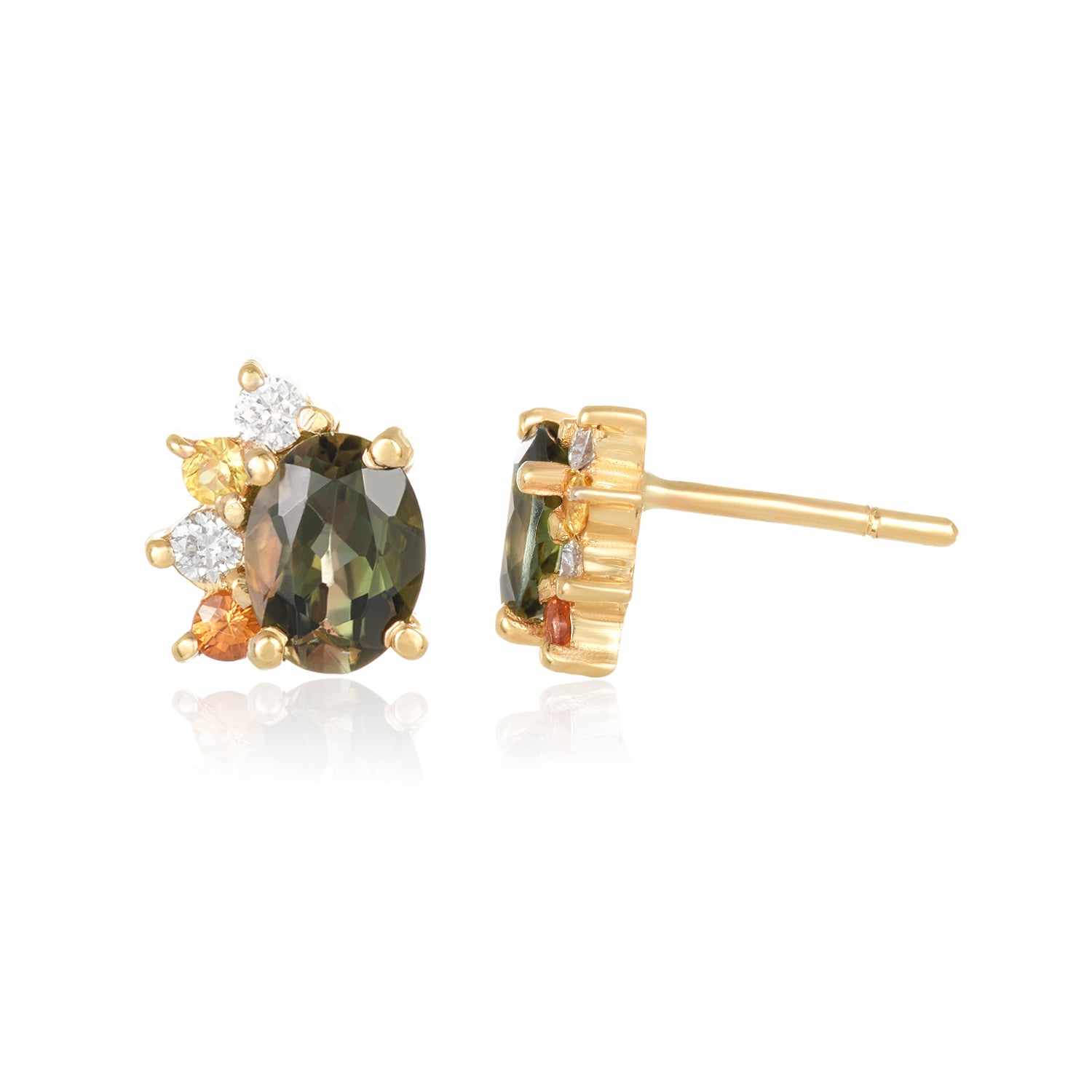 Organic Flare Diamond Studs