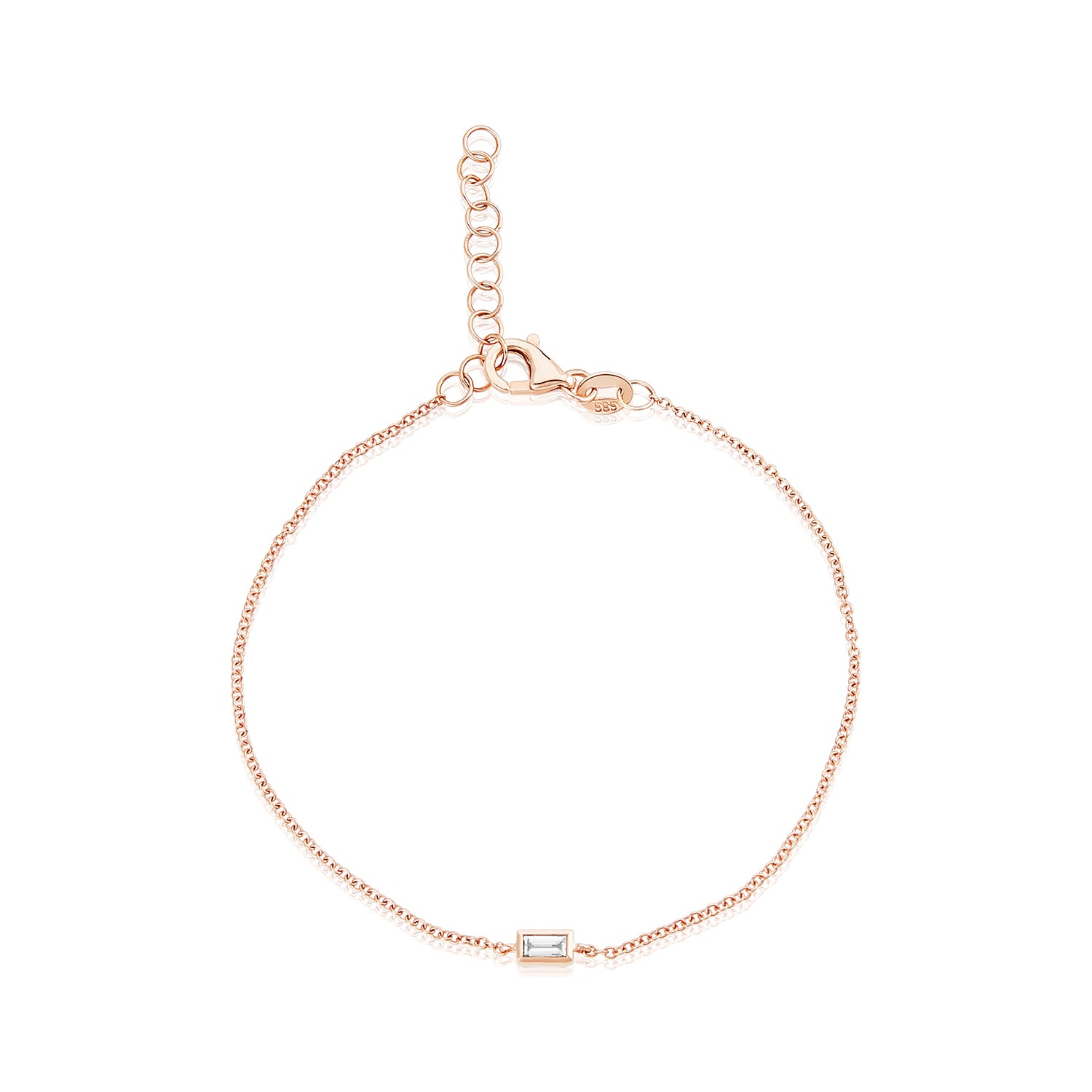 Baguette Lab Grown Diamond 14k Gold Bracelet