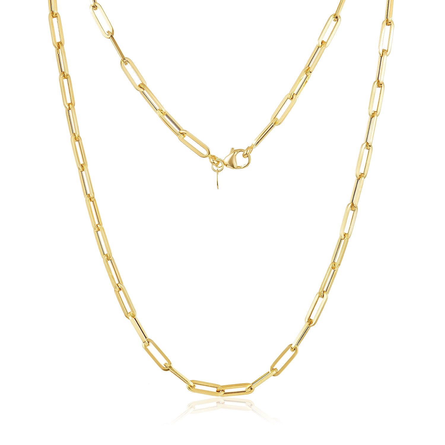 Paperclip Necklace In 14k Yellow Or White Gold