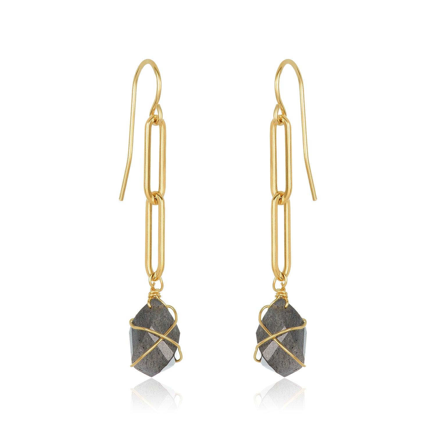 Labradorite Link Earrings