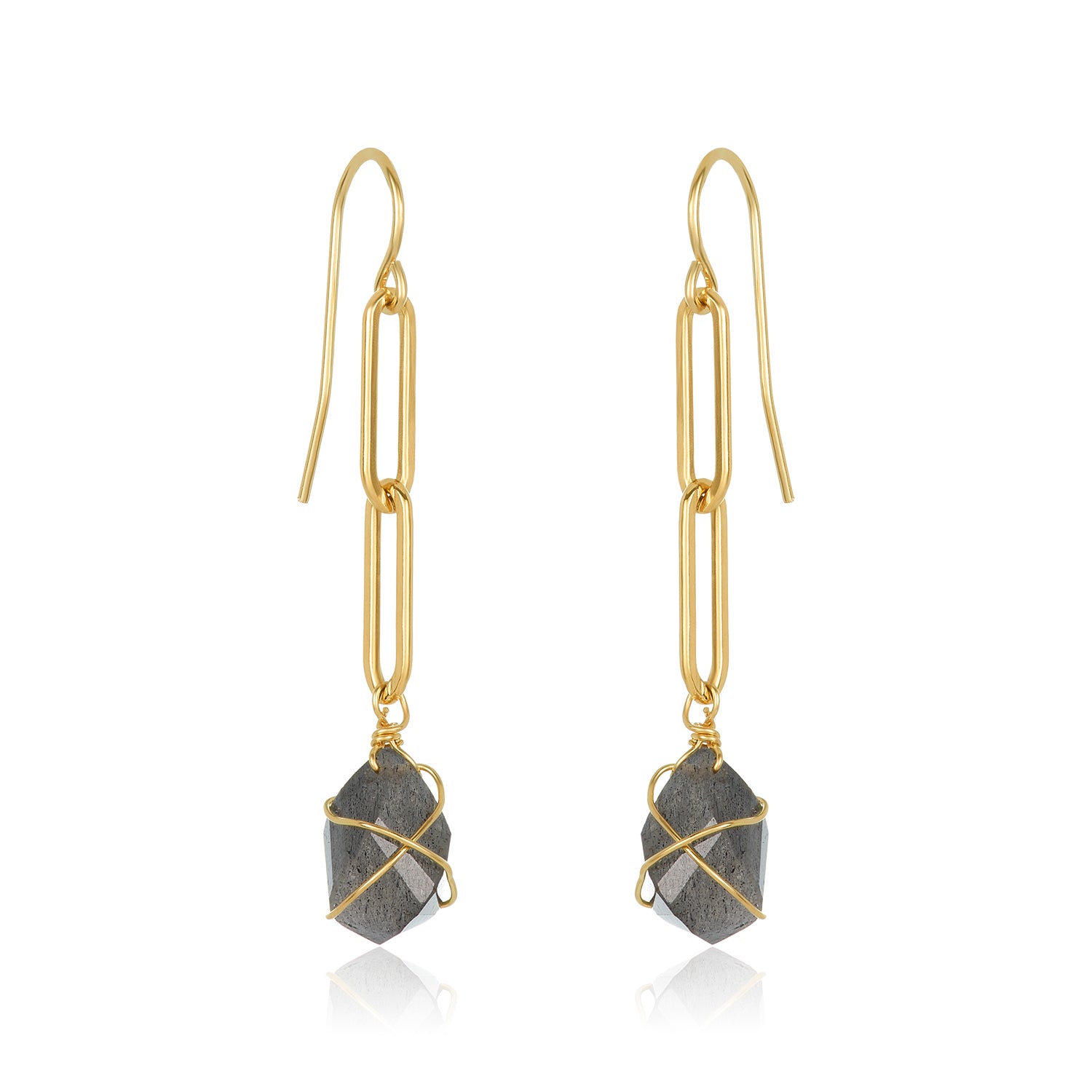 Labradorite Link Earrings