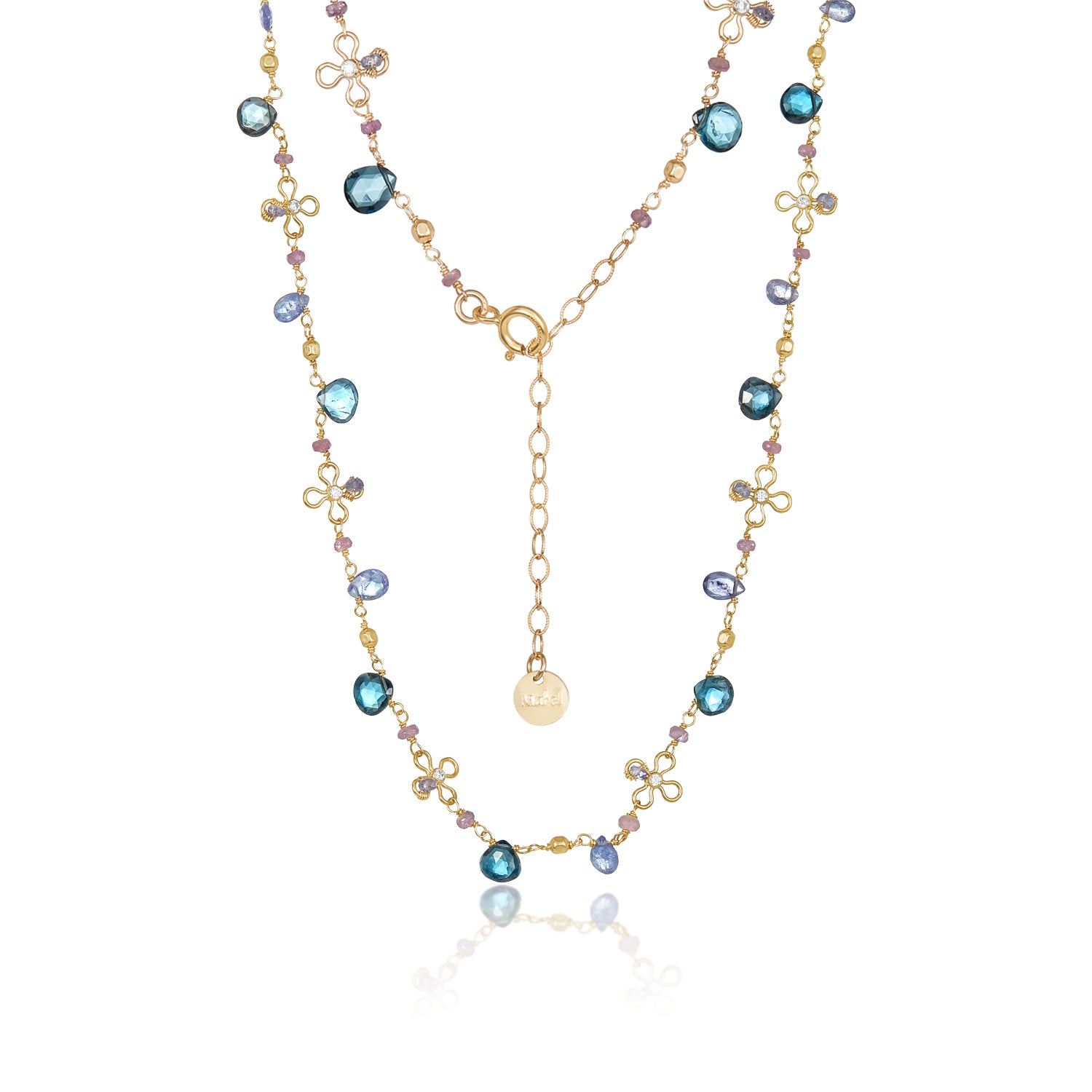 Floral Gem Clusters Necklace