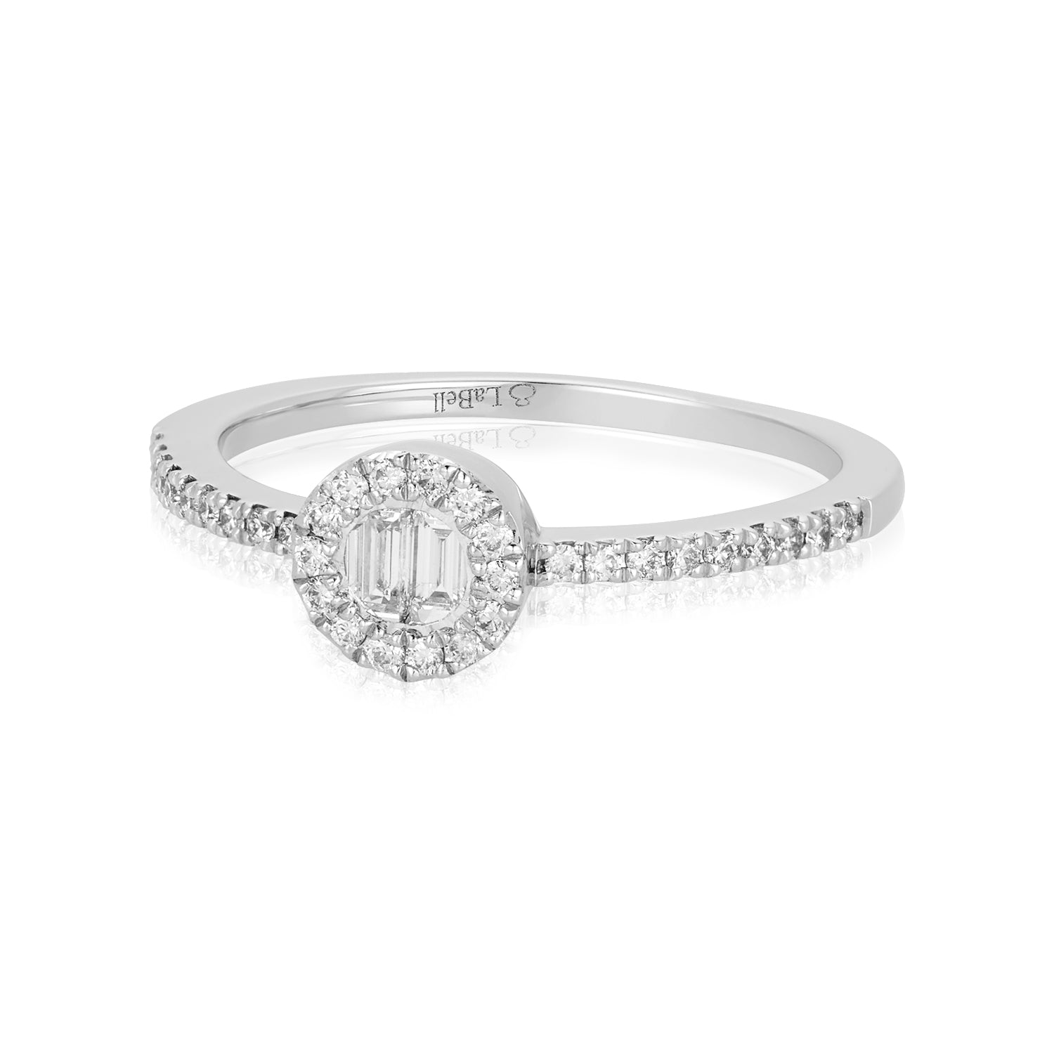 Circle Mirror White Gold Diamond Ring