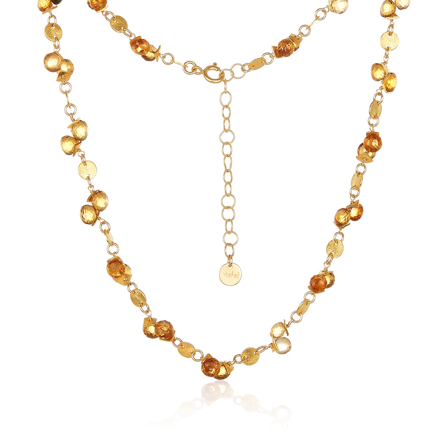 Citrine Coin Necklace