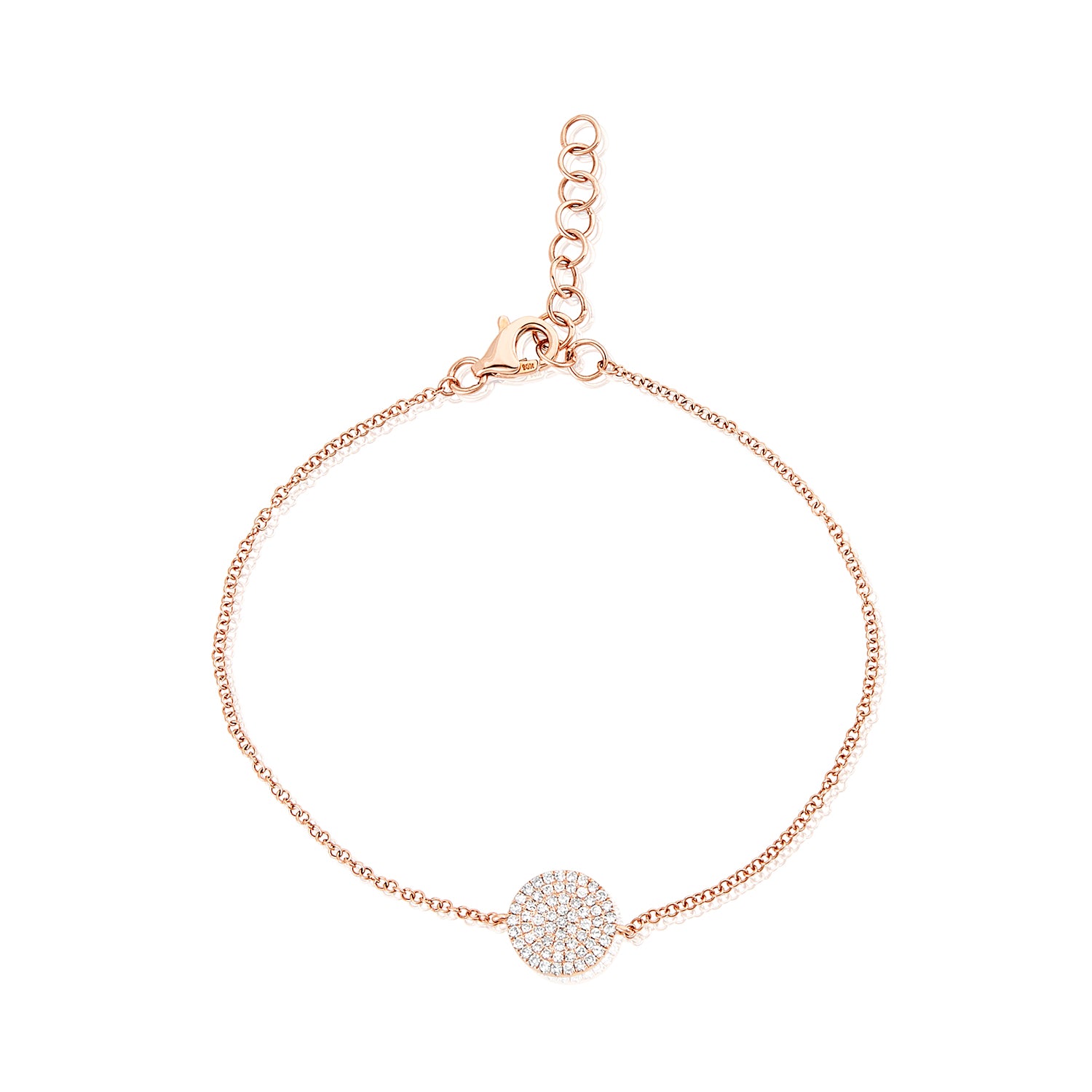 14K Gold Disc Diamond Bracelet