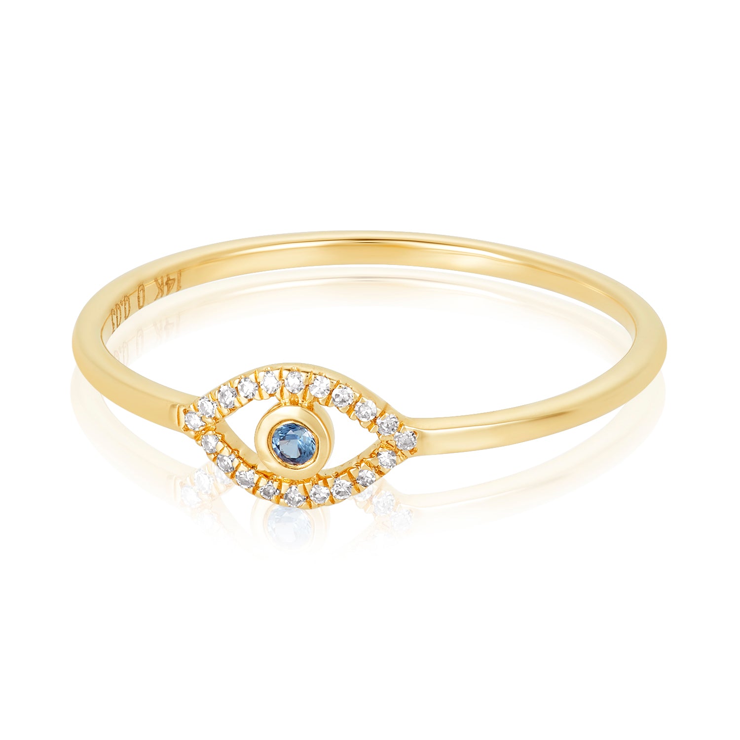 Small Diamond Evil Eye Ring