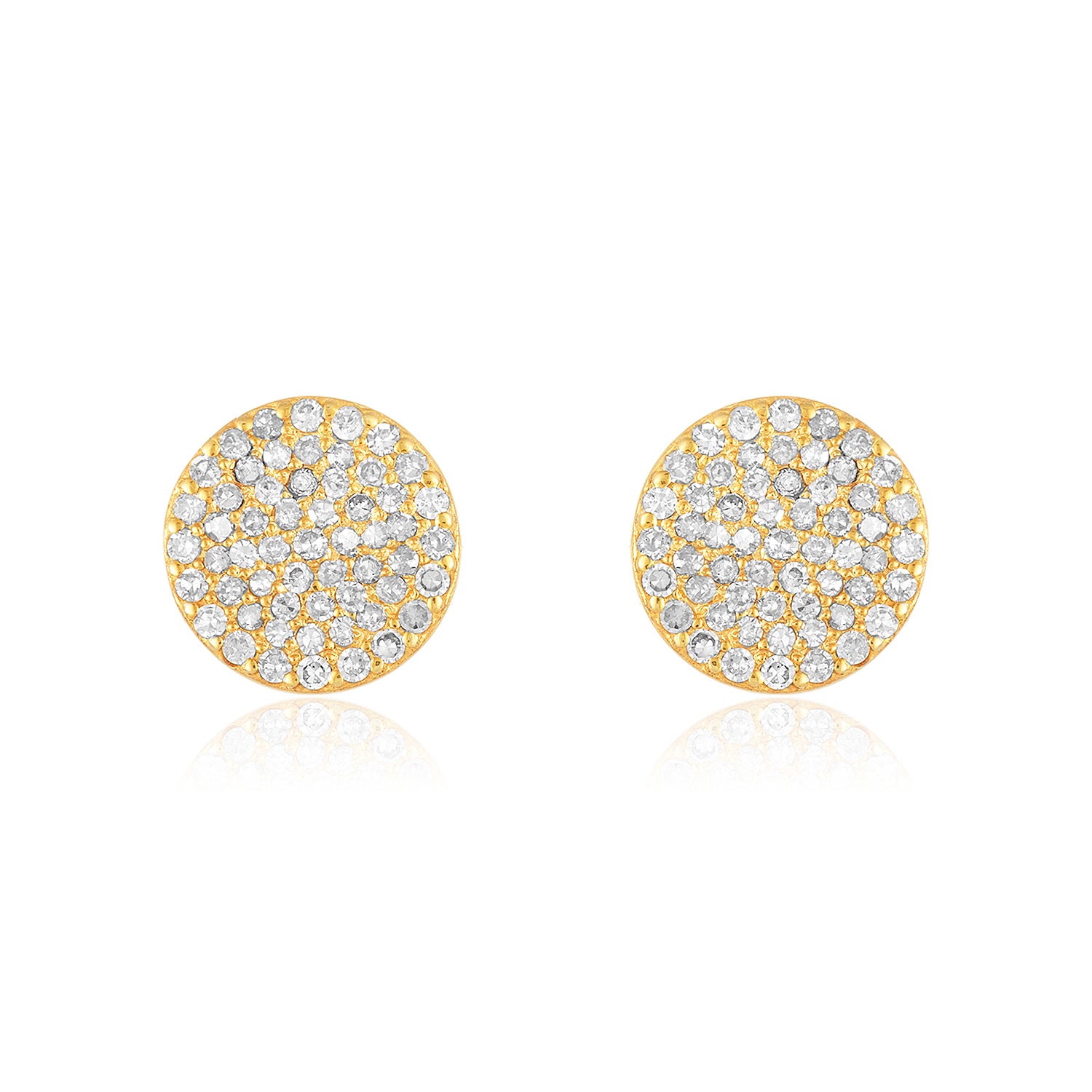 Natural Diamond Flat Disc Studs 14k