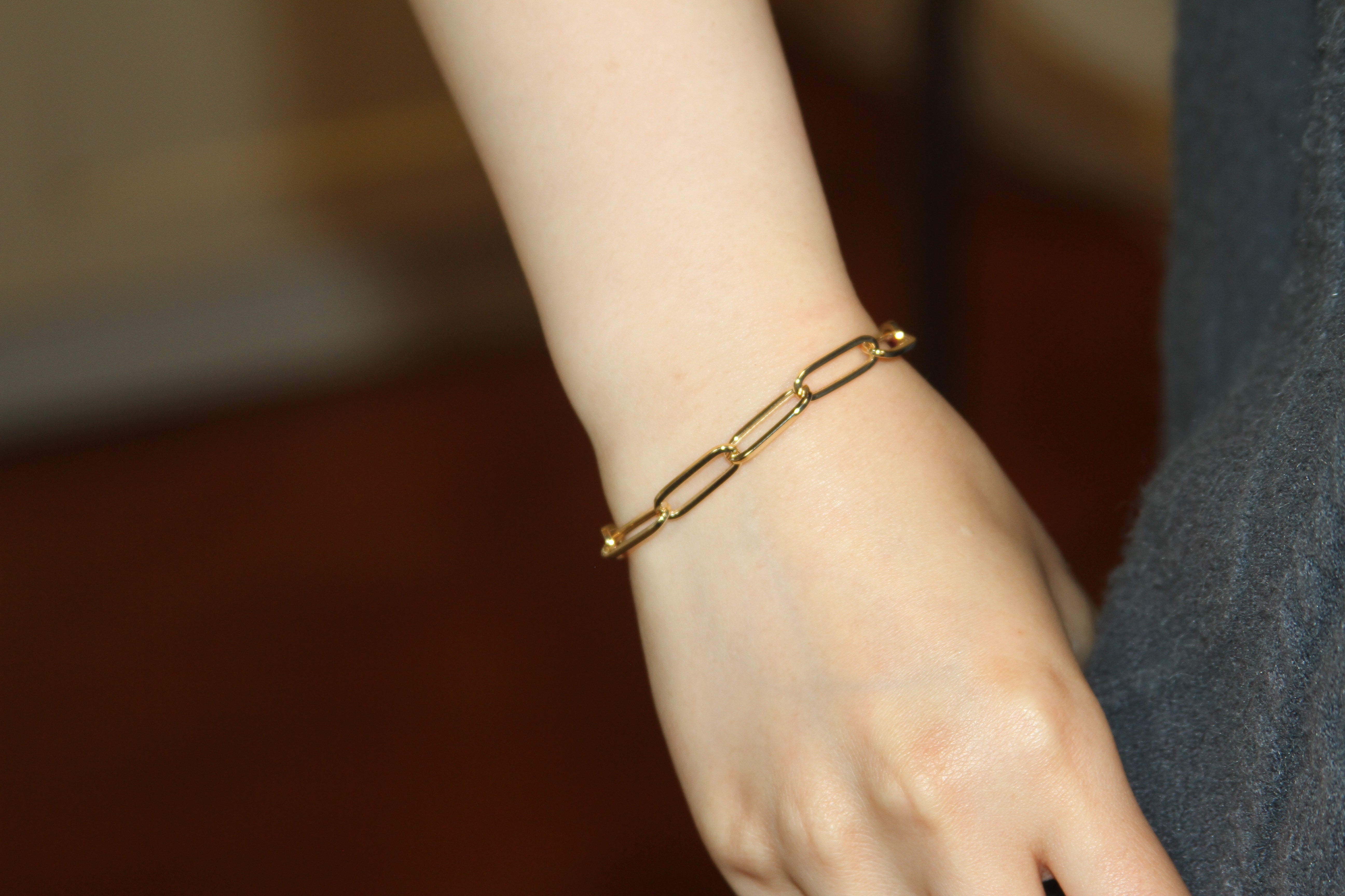 Paperclip Gold Bracelet in 14k