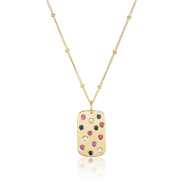 American Flag Necklace in 14k