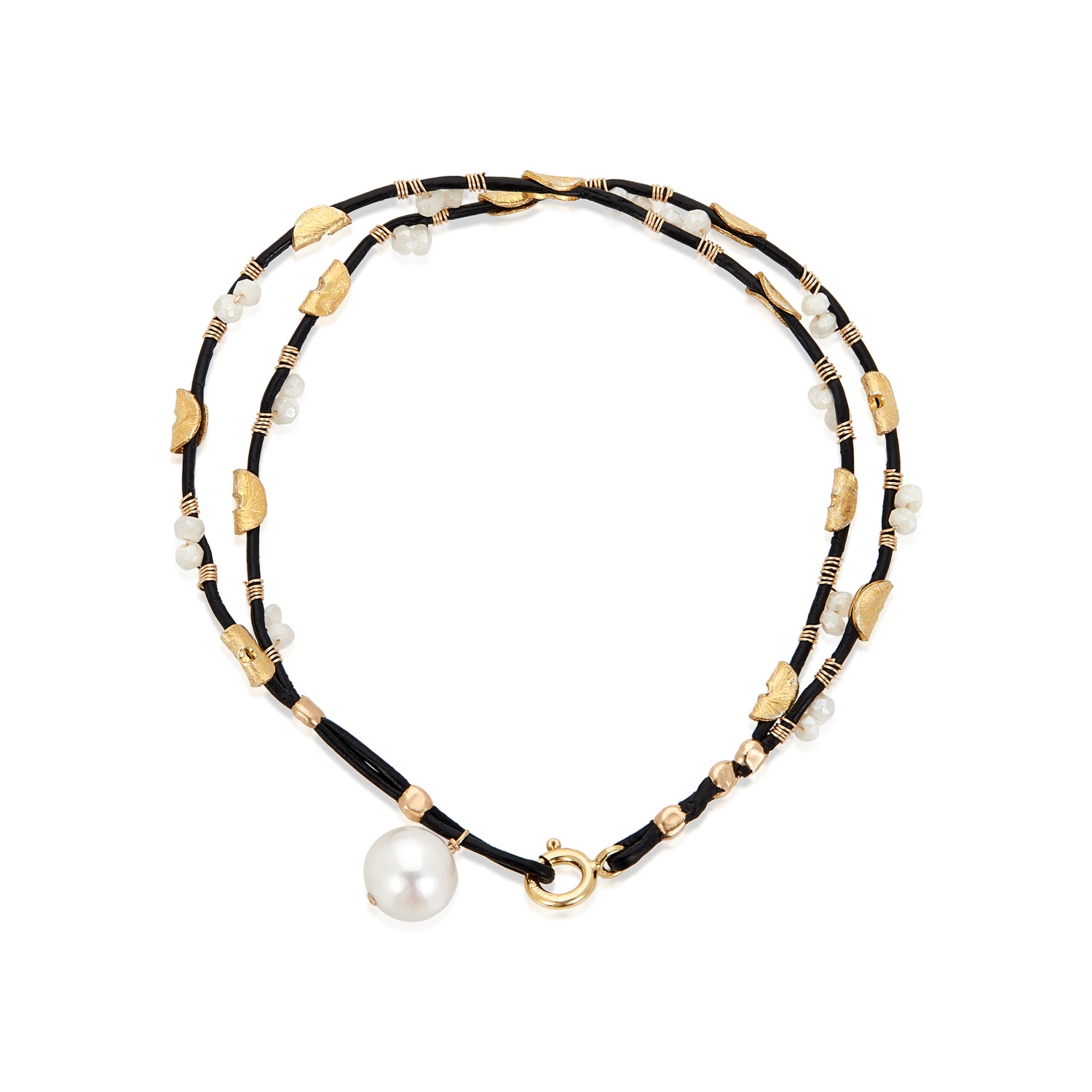 Leather Pearl Bracelet