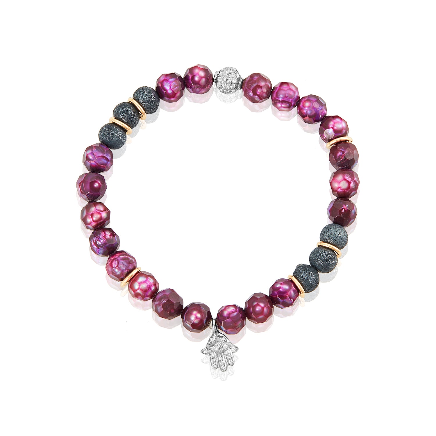 Purple Pearls Beaded Bracelet