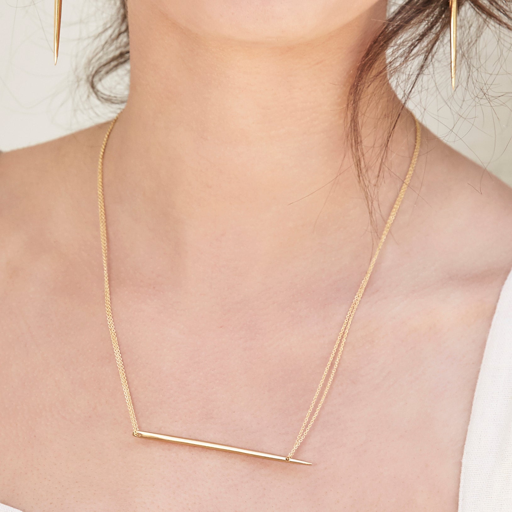 Horizontal Spike Necklace
