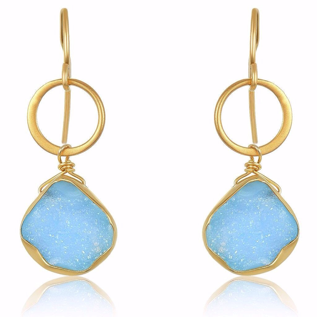 Blue Moon Druzy Earrings