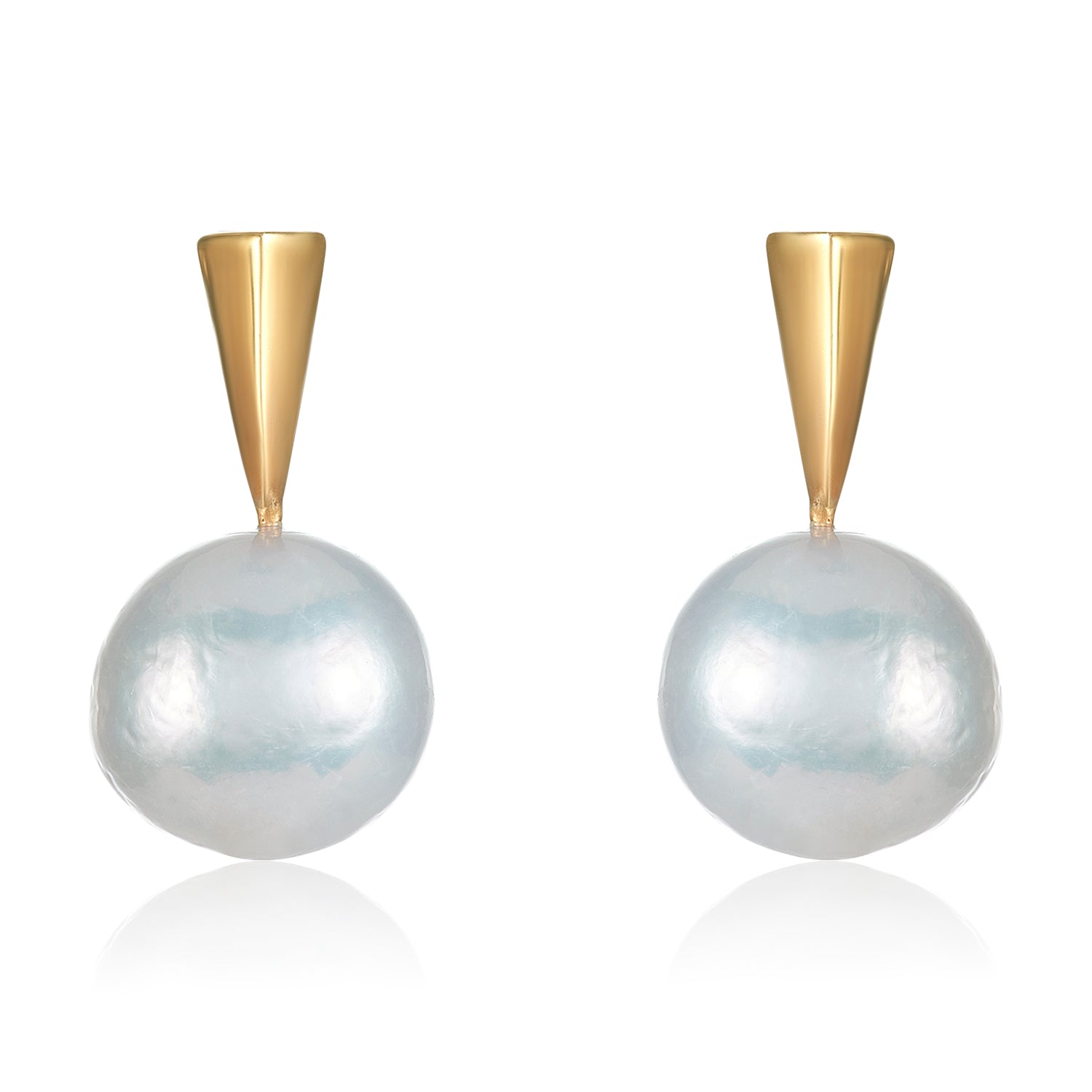 White Pearl and Spike Earrings
