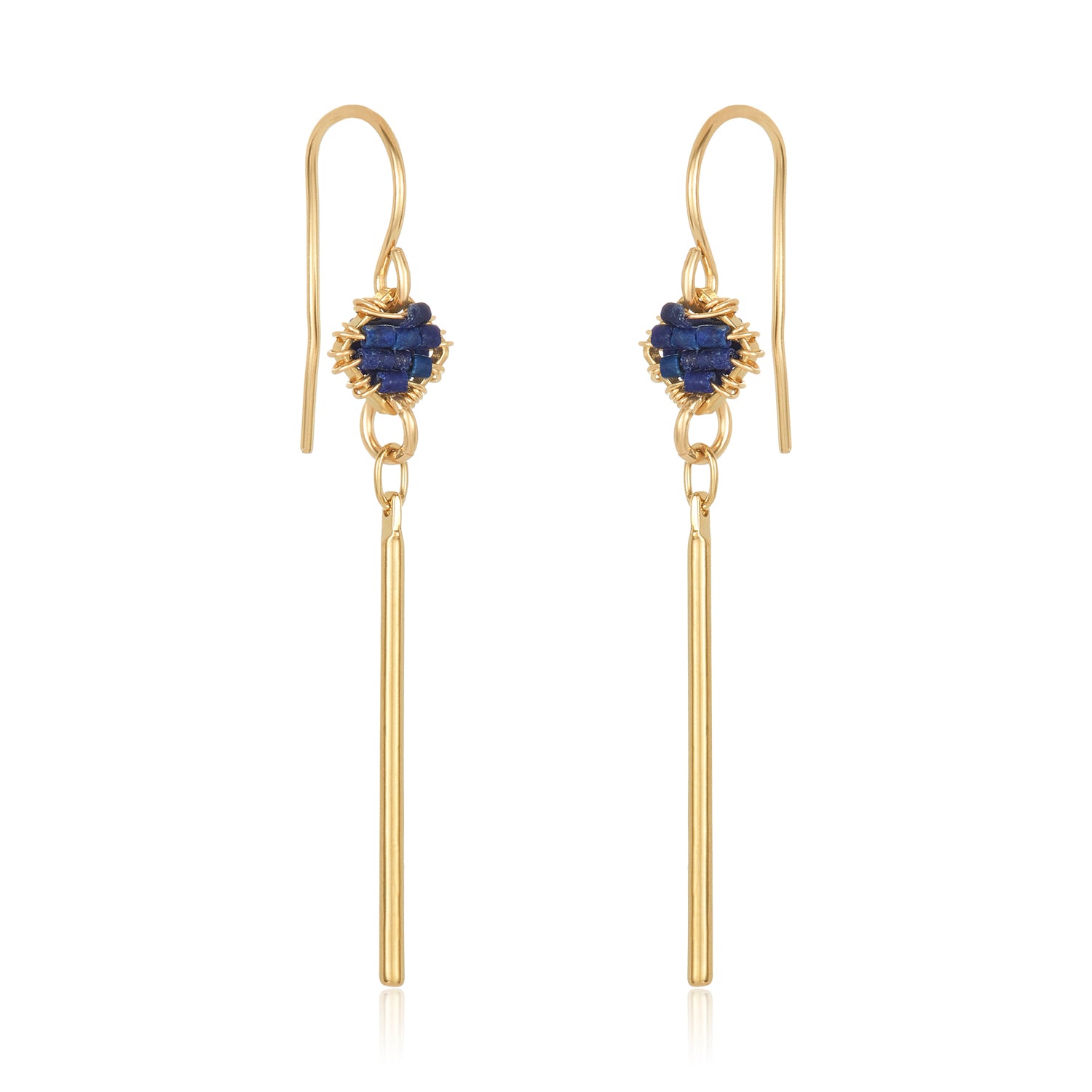 Dainty Spike Lapis Earrings