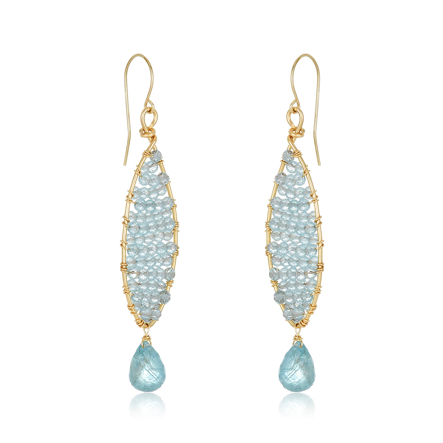 Midnight Moon Aquamarine Earrings