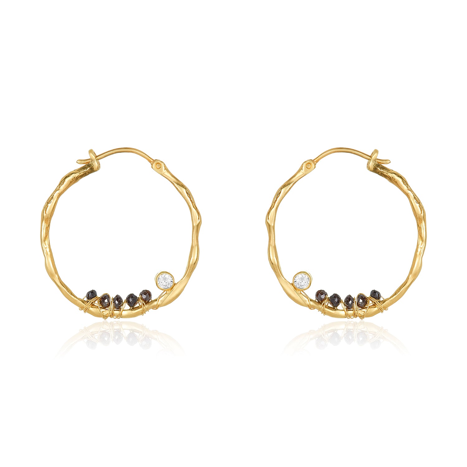 Bamboo Hoops With Diamonds