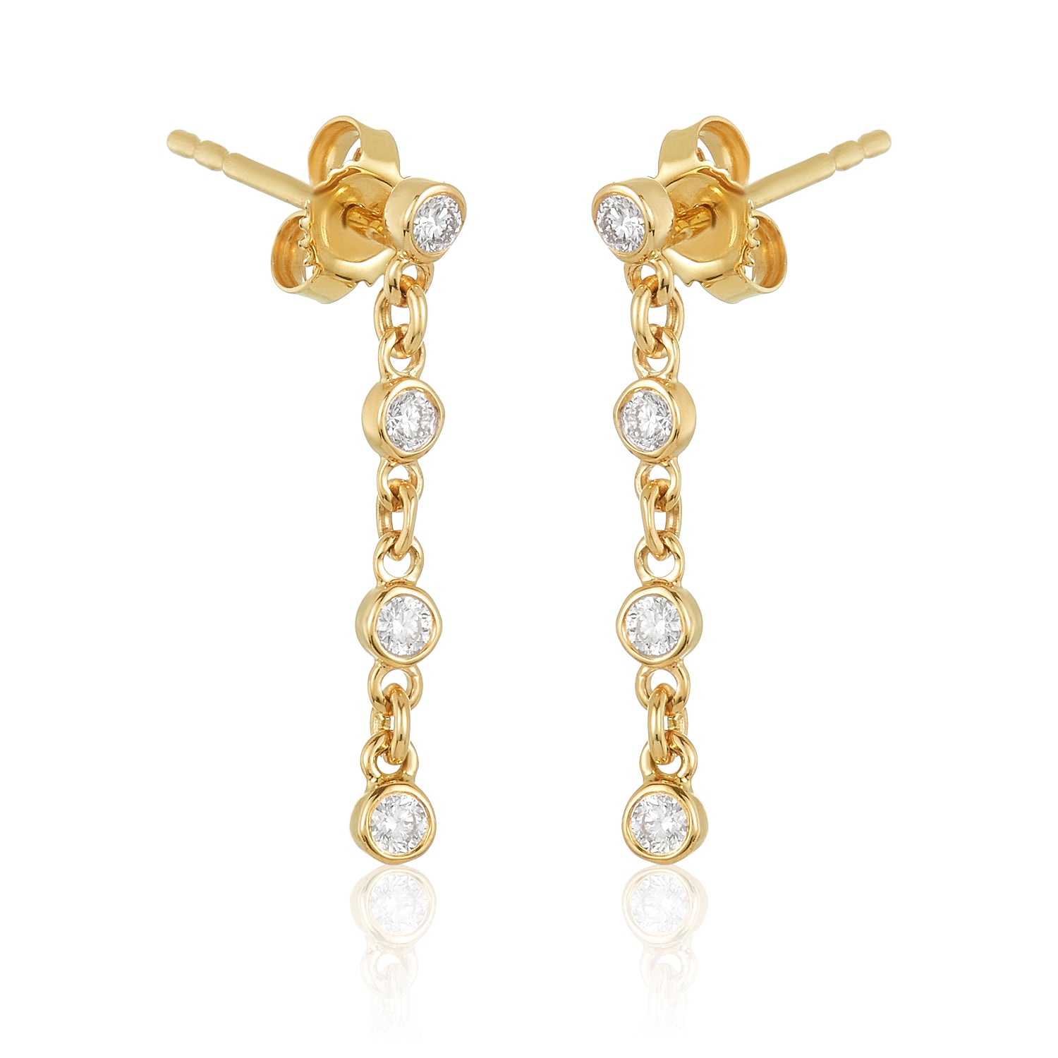 Dangling Lab-grown Diamond Link Earrings