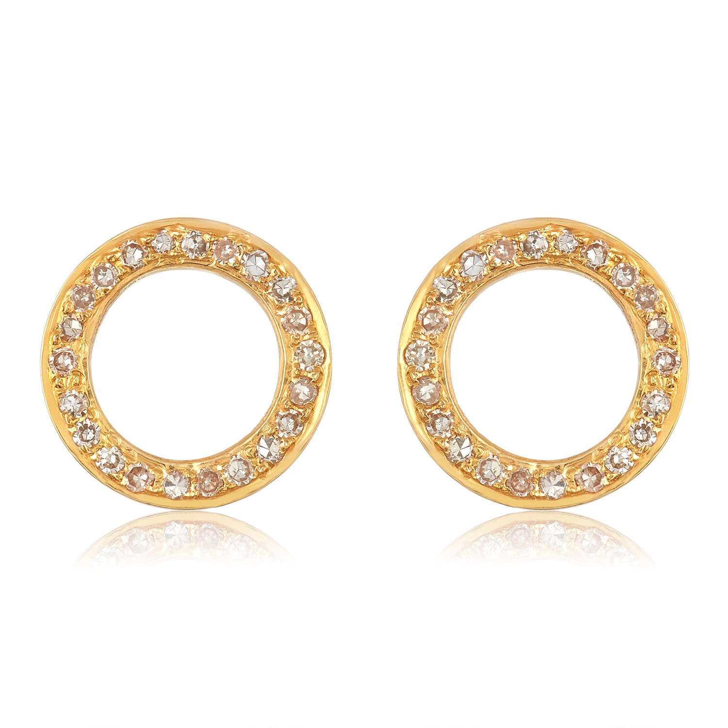 Diamond Circle Studs-18k