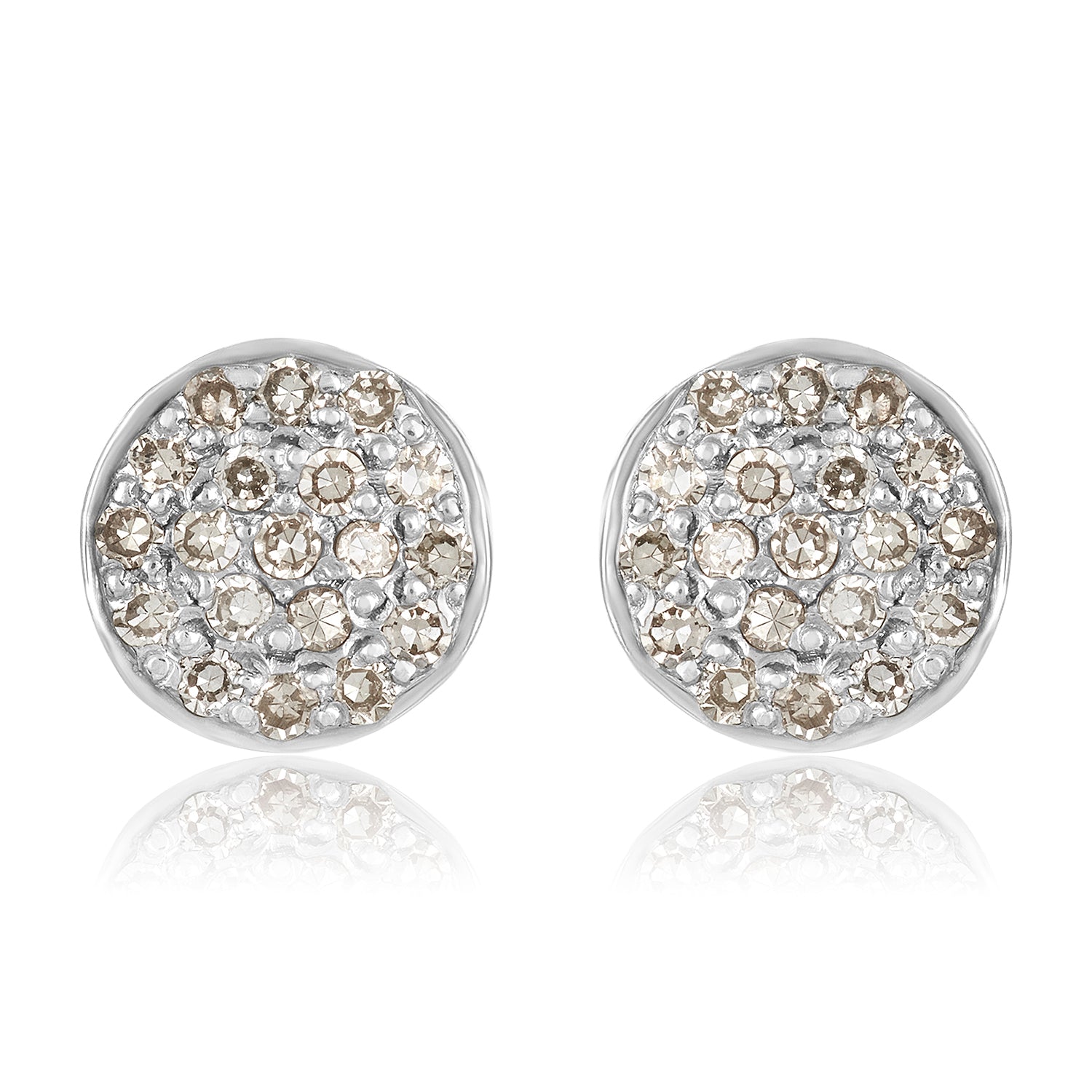 Pave Diamond Circle Studs