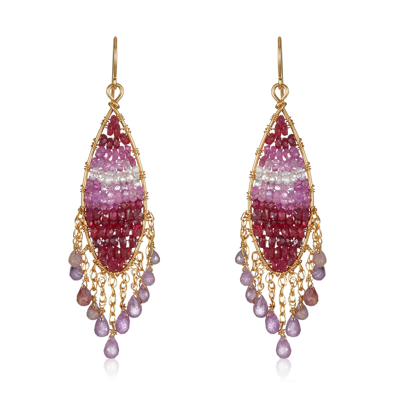 Glamour in Ruby Or Green Garnet Earrings