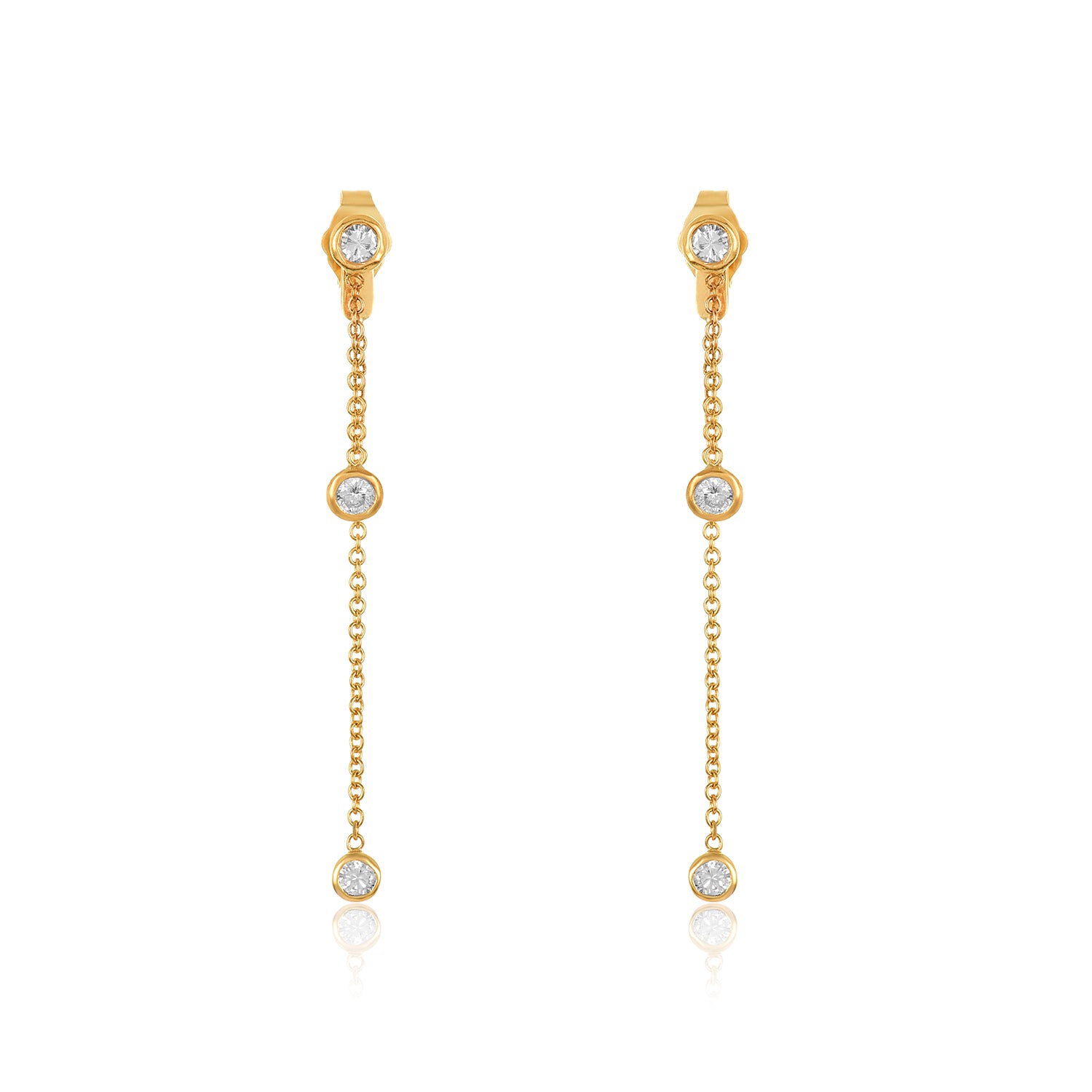 Buy One Gram Gold White Crystal Hanging Titanic Earrings Design for Daily  Use