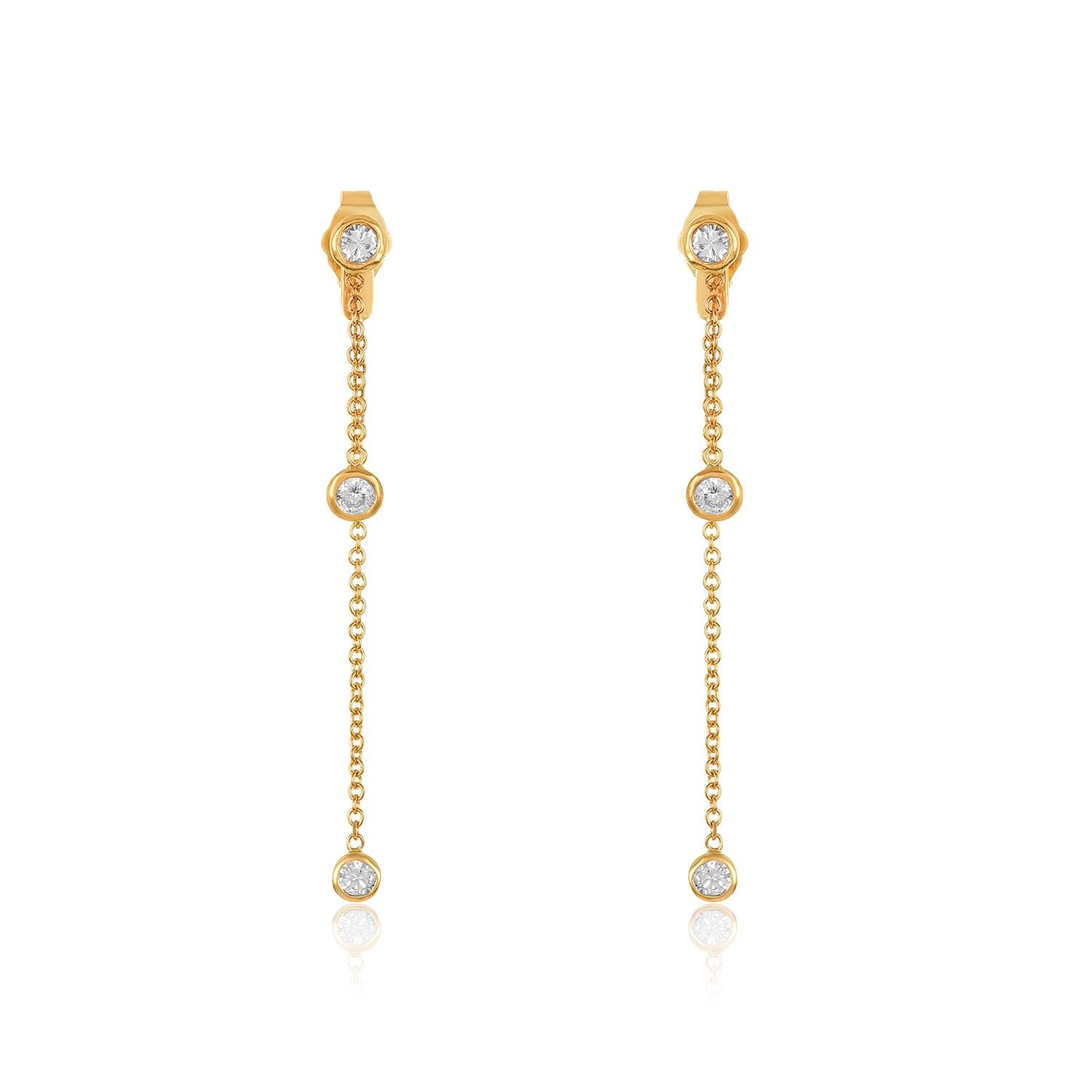 Front and Back Diamond Earrings-Lab Grown Diamond