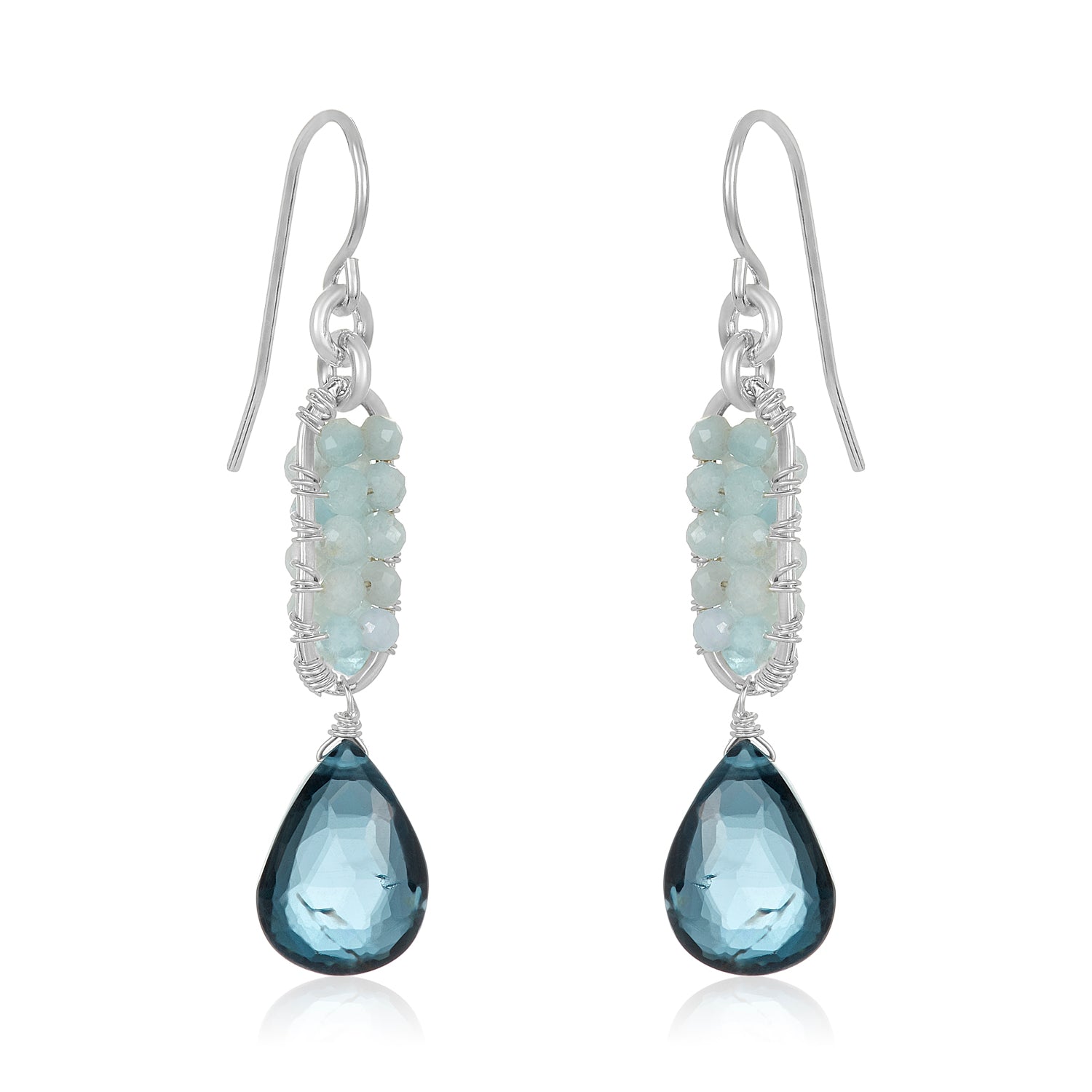 Polina Aqua Earrings-Silver