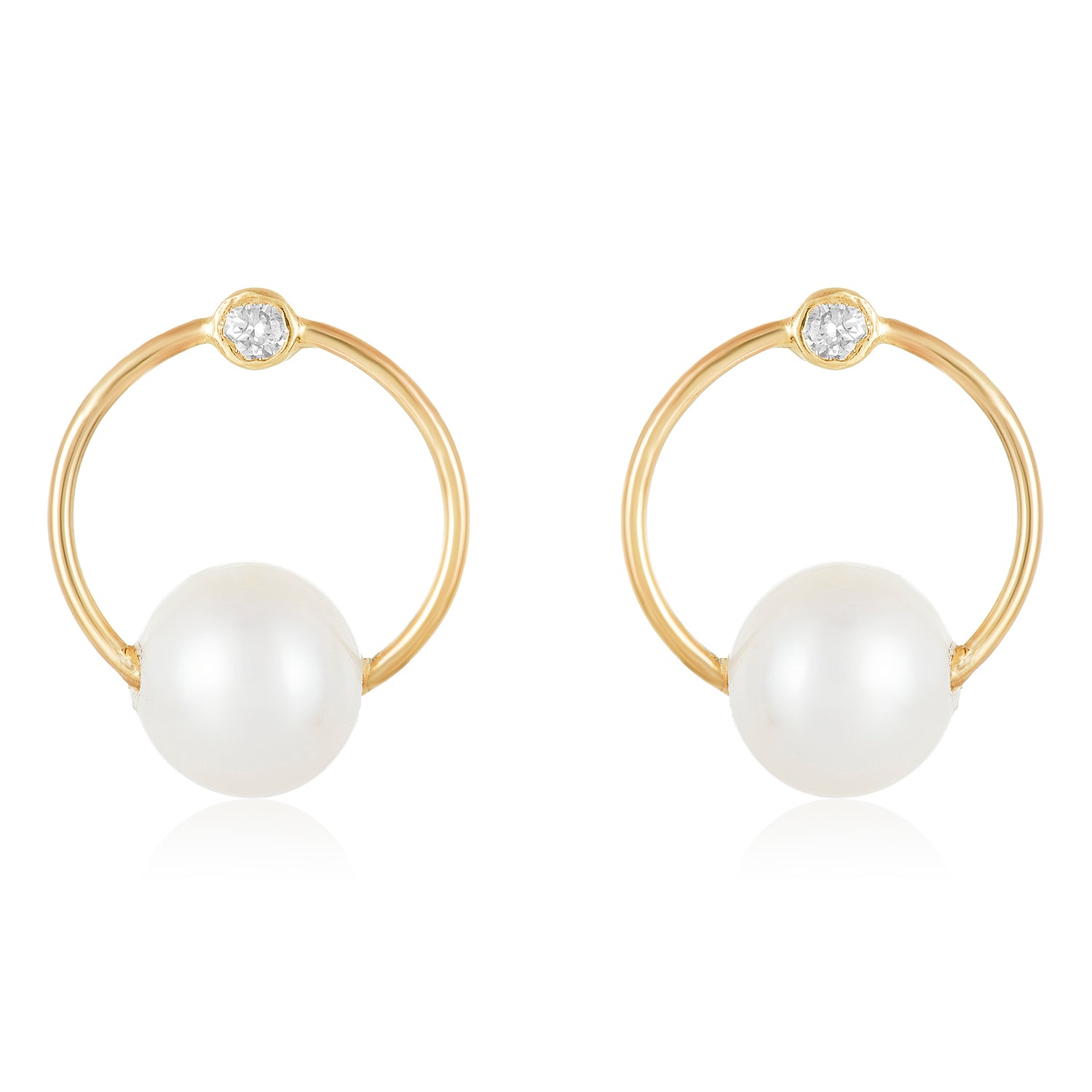 Pearl Circuit Earrings In 14K