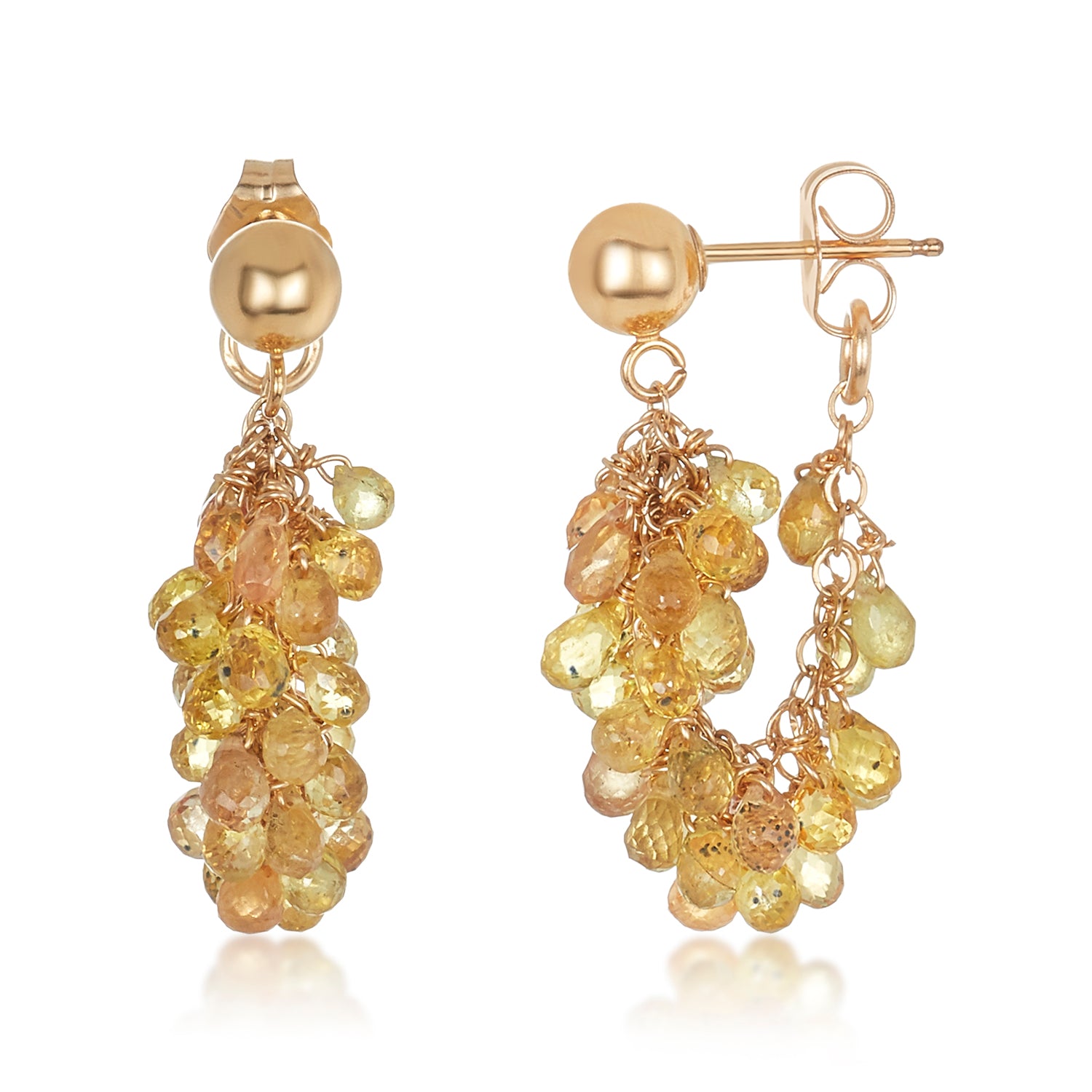 Yellow Sapphire & Citrine Little Hoops