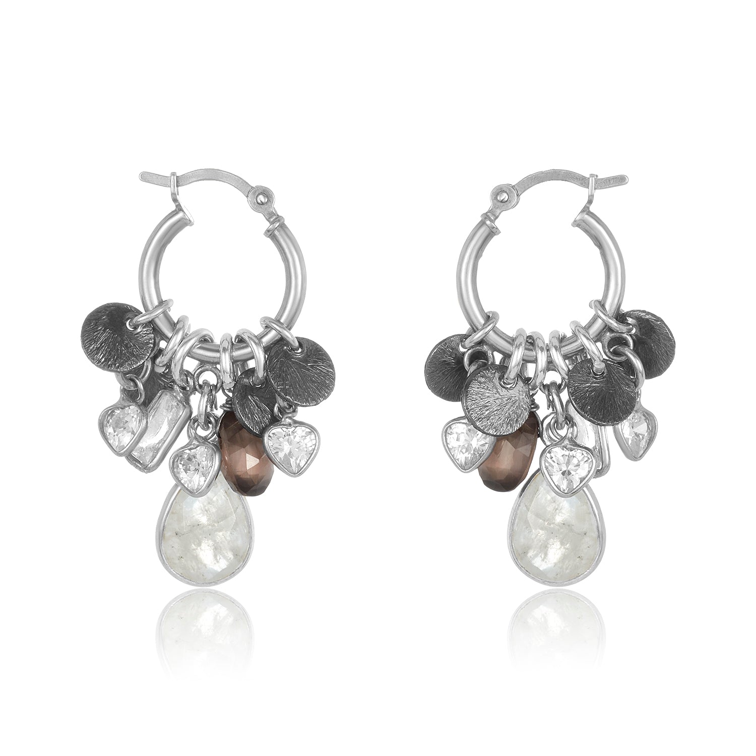 Carly Cluster Hoops - Silver