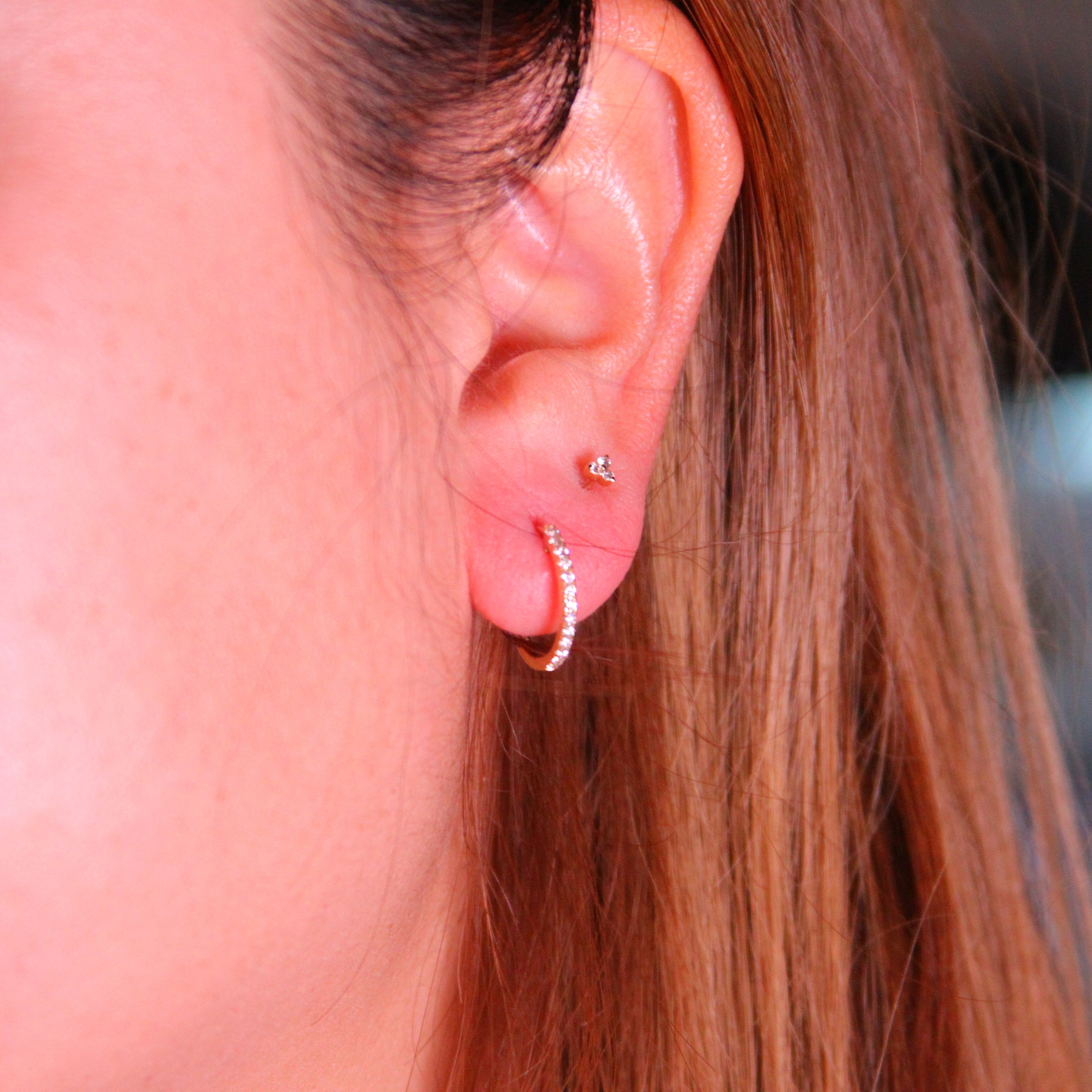 Diamond Huggers In Yellow Or White Gold-15mm or 20mm