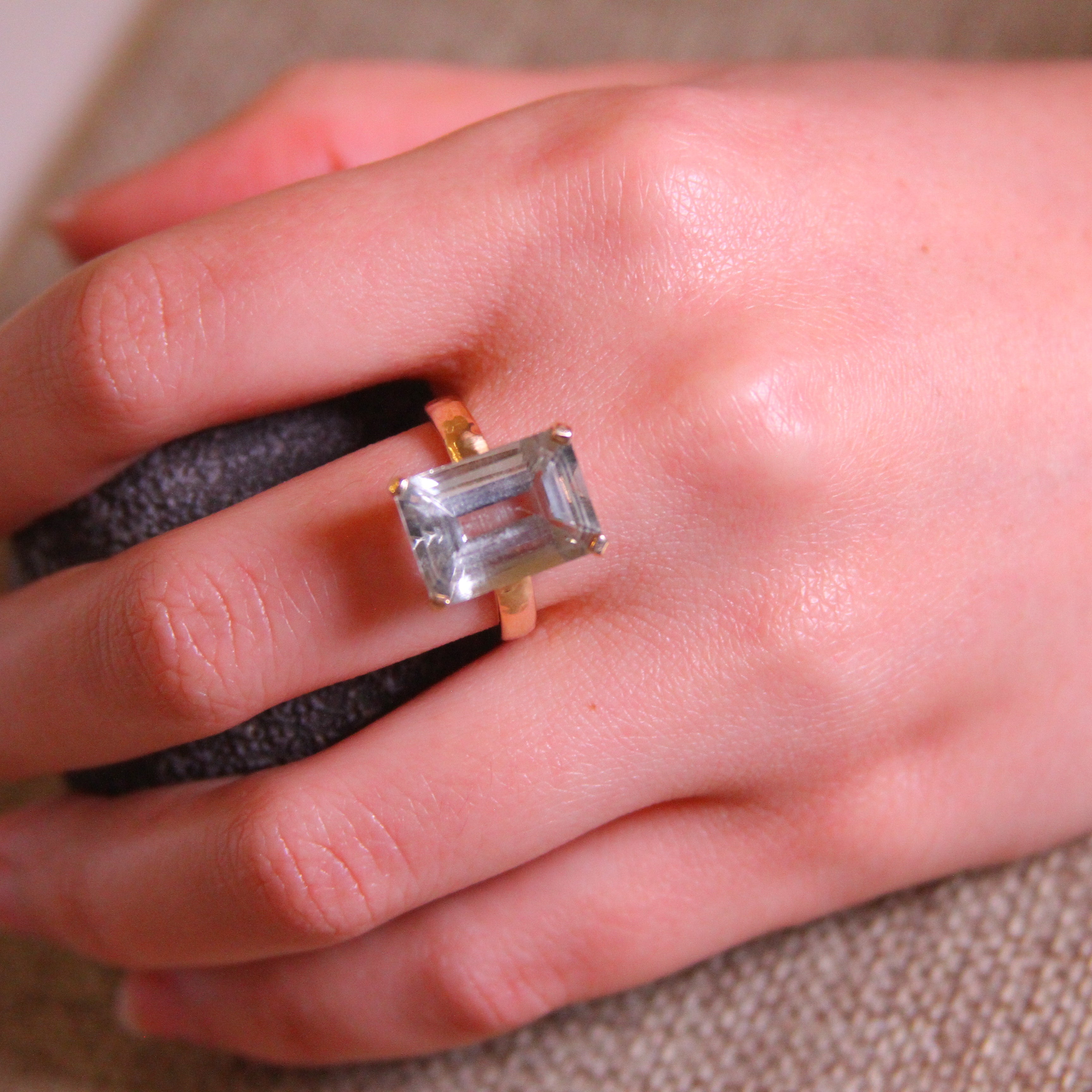 Aqua Green Amethyst Ring