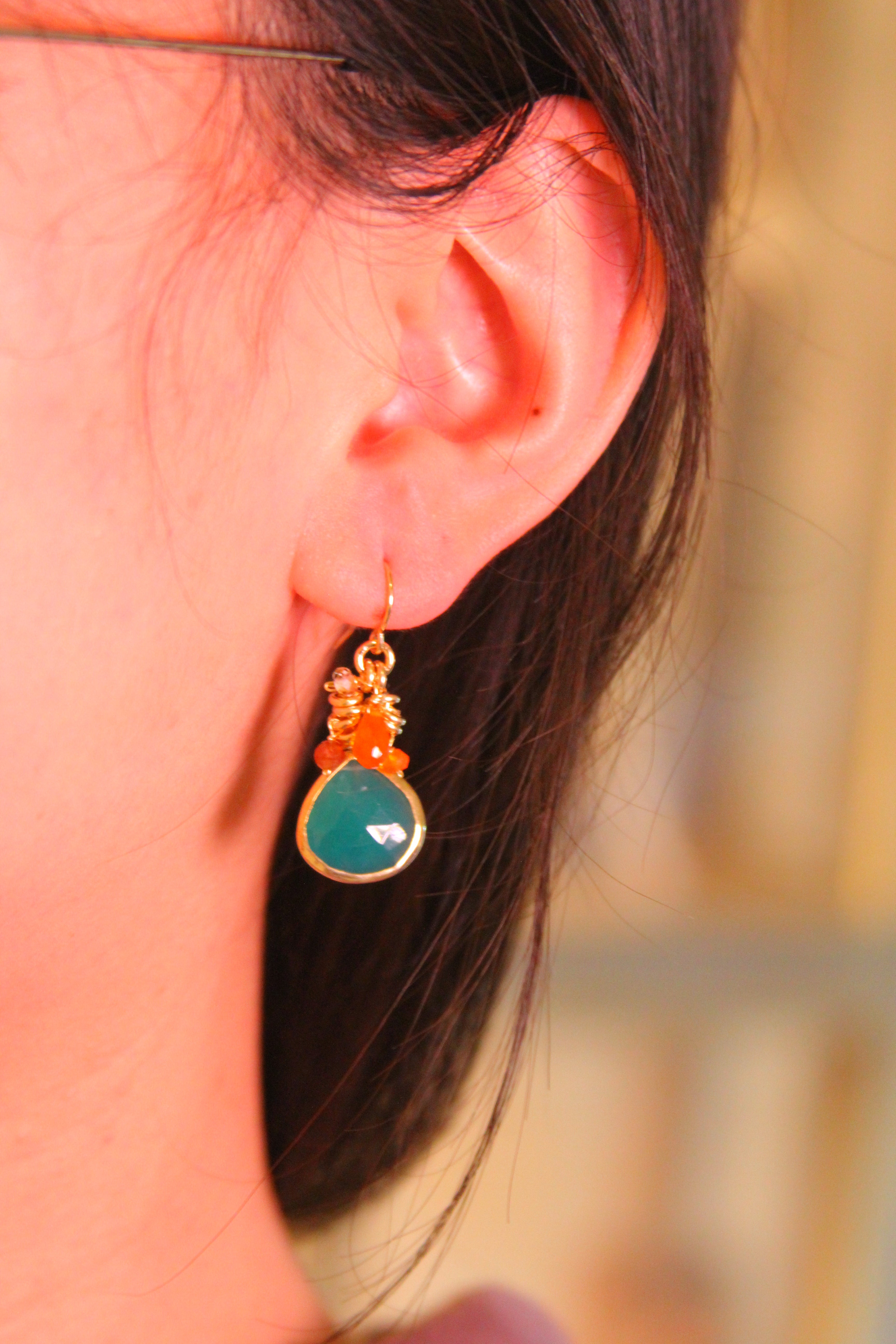 Lina Green Onyx Earrings