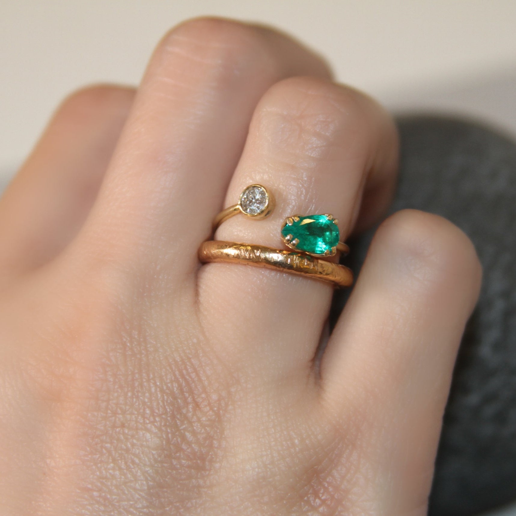 14k Gold Hammer Ring